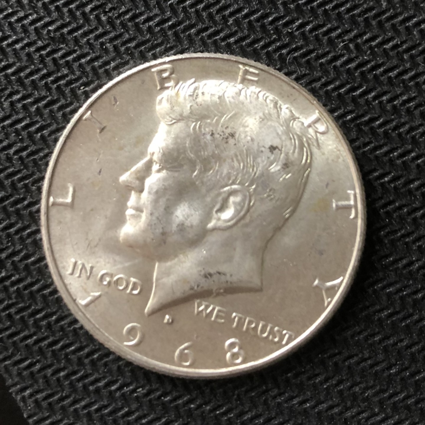 【保诚微拍】【全场包邮】第22期 $ 银币专场 $ Silver Coins  美国 1968年 肯尼迪总统 半美元的银币 (13克，0.4银)