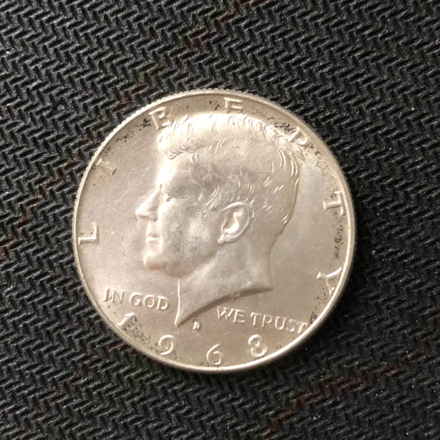 【保诚微拍】【全场包邮】第22期 $ 银币专场 $ Silver Coins  美国 1968年 肯尼迪总统 半美元的银币 (13克，0.4银)