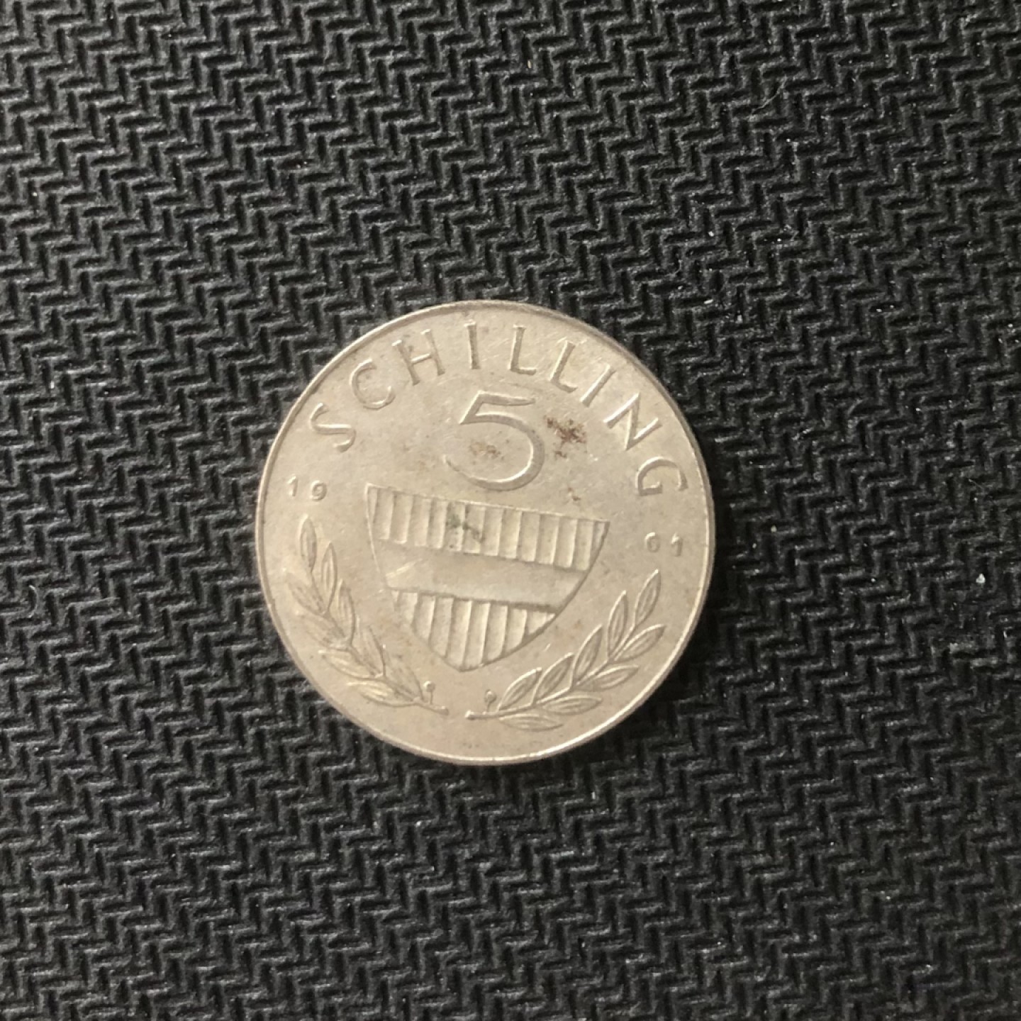 【保诚微拍】【全场包邮】第22期 $ 银币专场 $ Silver Coins  奥地利 1961年 5先令 硬币 银币（5.2克，0.64银，23.5mm）