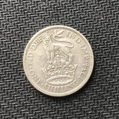 【保诚微拍】【全场包邮】第22期 $ 银币专场 $ Silver Coins  - 澳大利亚 乔治五世 1934年 立狮 1先令  银币 （ 5.6克 0.5银）好品！！