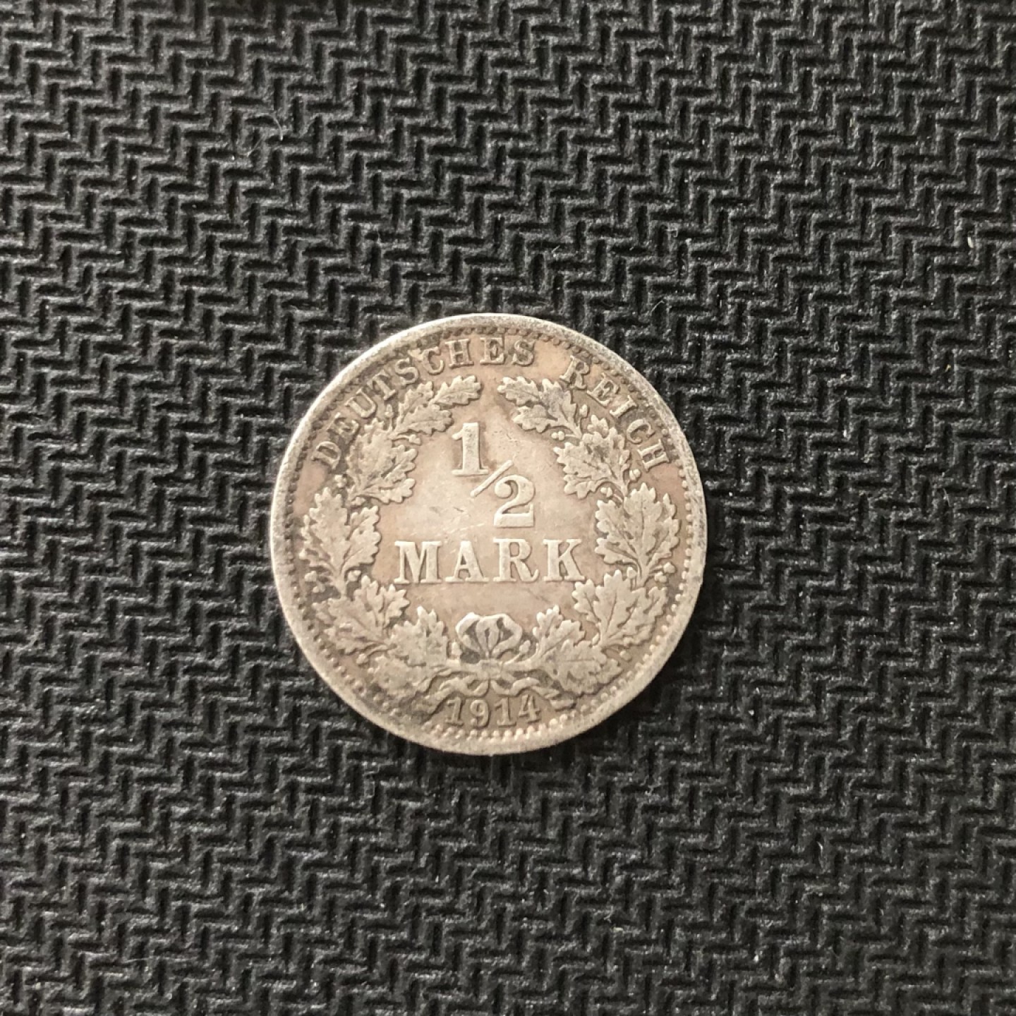 【保诚微拍】【全场包邮】第22期 $ 银币专场 $ Silver Coins  德国 1914年 A版 1/2 马克、半马克 银币 （2.88克 0.9银）XF好品！！