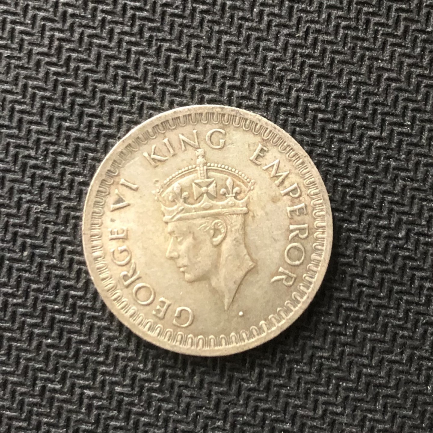 【保诚微拍】【全场包邮】第22期 $ 银币专场 $ Silver Coins  英属印度 乔治六世 1944年 0.5卢比 硬币 银币 （5.84克，0.5银，24mm）UNC品