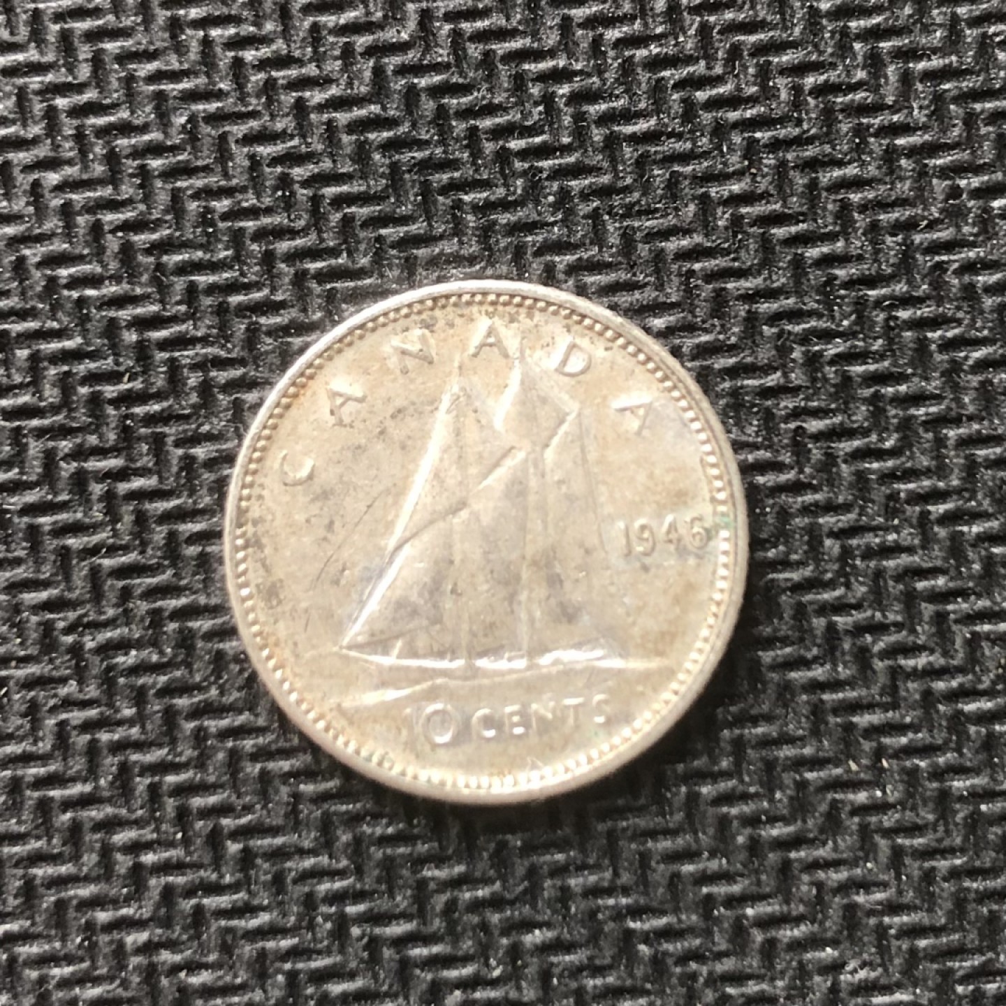 【保诚微拍】【全场包邮】第22期 $ 银币专场 $ Silver Coins  加拿大 乔治五世 1946年 10分 帆船 银币 （ 2.33克 0.8银）