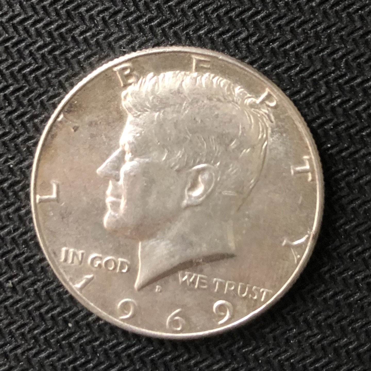 【保诚微拍】【全场包邮】第22期 $ 银币专场 $ Silver Coins  美国 1969年的肯尼迪总统 半美元的银币 (13克，0.4银)