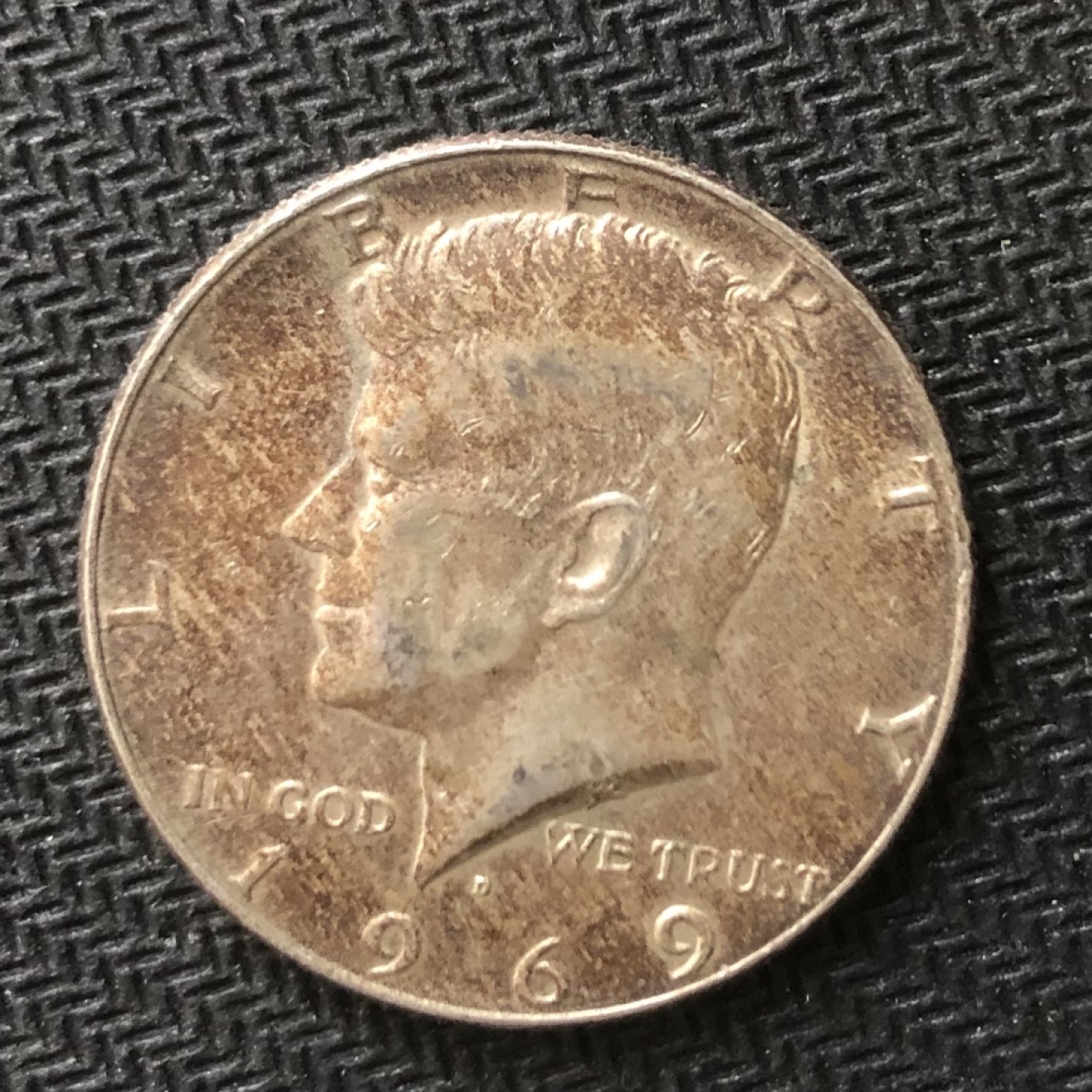 【保诚微拍】【全场包邮】第22期 $ 银币专场 $ Silver Coins  美国 1969年的肯尼迪总统 半美元的银币 (13克，0.4银)