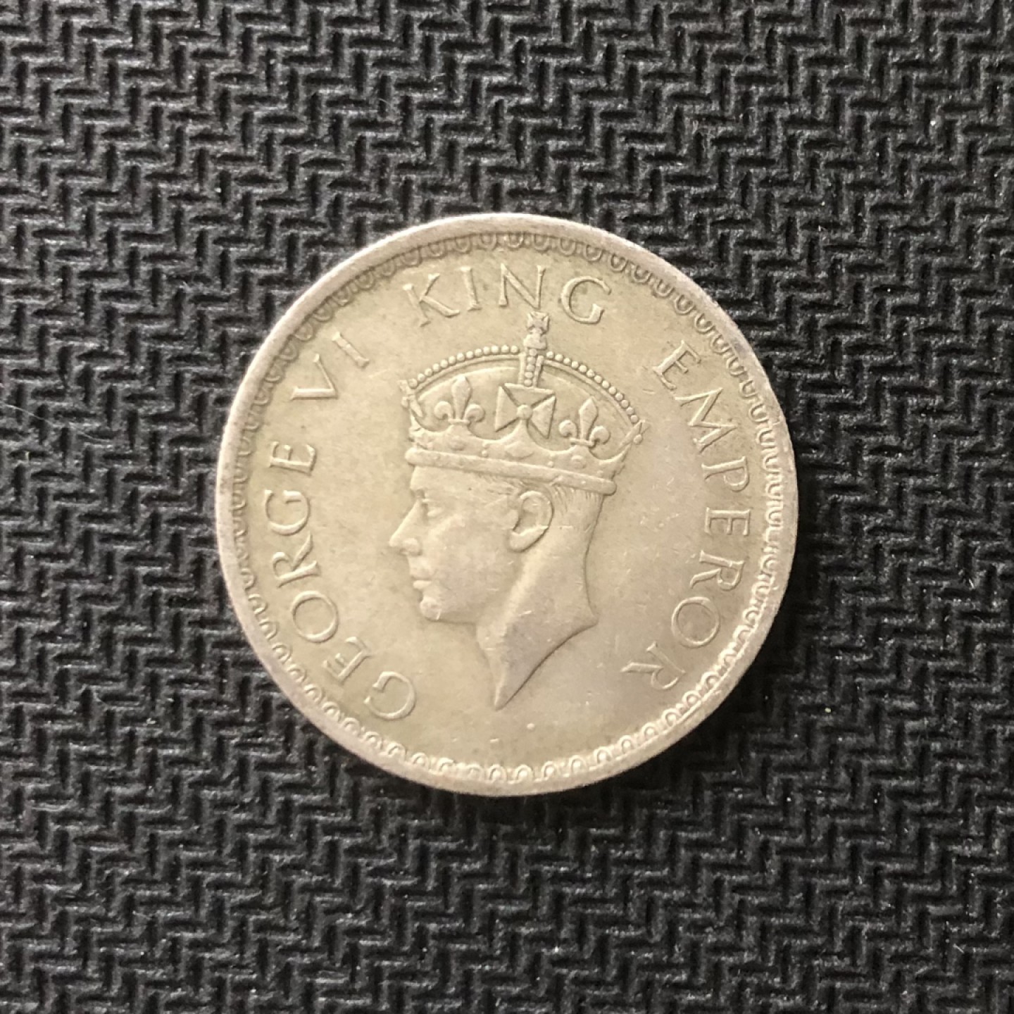 【保诚微拍】【全场包邮】第22期 $ 银币专场 $ Silver Coins  英属印度 乔治六世 1942年 0.5卢比 硬币 银币 （5.84克，0.5银，24mm）UNC品