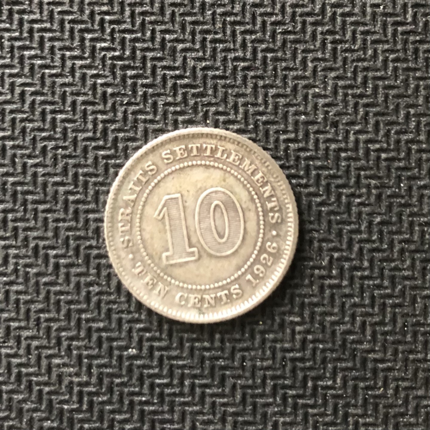 【保诚微拍】【全场包邮】第22期 $ 银币专场 $ Silver Coins  英属海峡殖民地 乔治五世 1926年 10分 硬币 银币（2.71克，0.6银）XF 好品