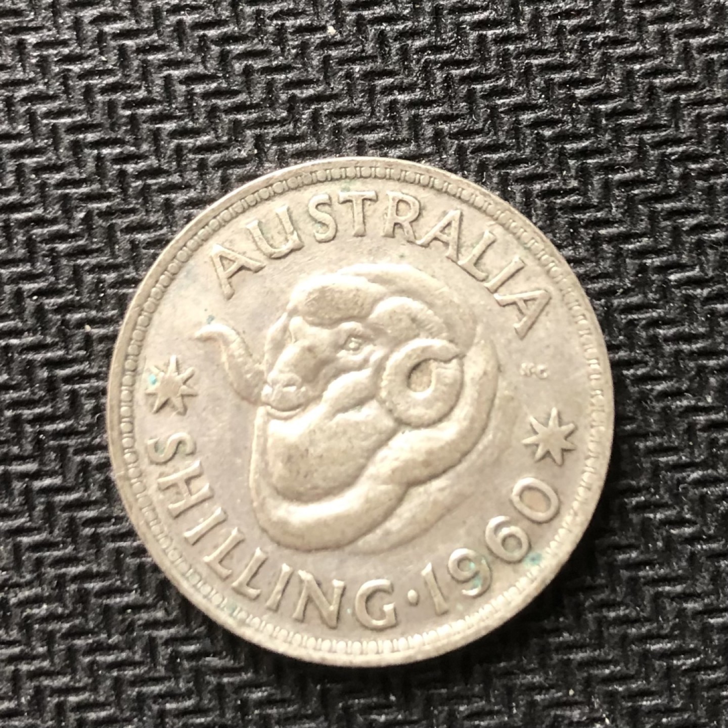 【保诚微拍】【全场包邮】第22期 $ 银币专场 $ Silver Coins  澳大利亚 伊丽莎白二世 1960年  绵羊 1先令 银币 （  5.65克 0.5银,24mm）