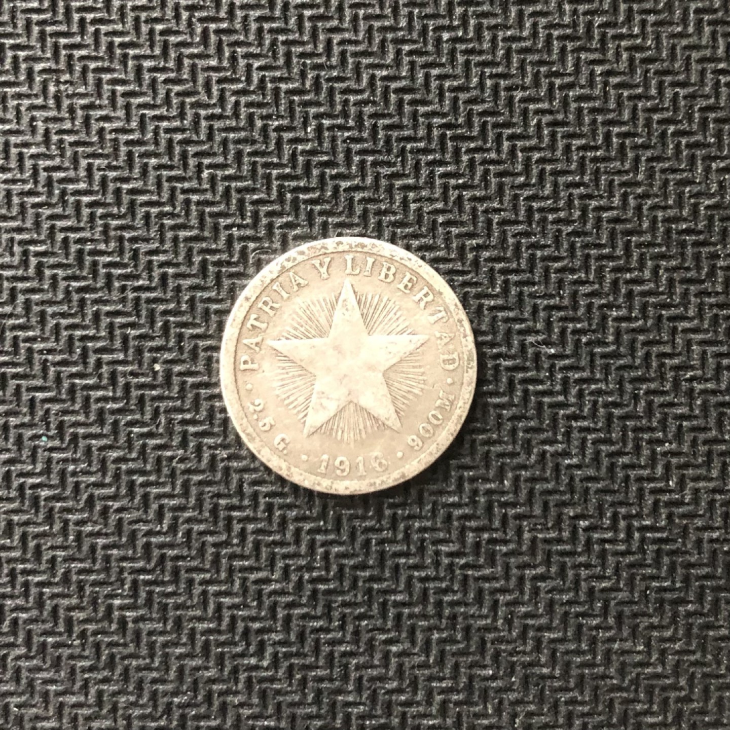 【保诚微拍】【全场包邮】第22期 $ 银币专场 $ Silver Coins  古巴 1916年 五角星 10分 硬币 银币（2.5克，0.9银，）发行量56万，发行最少一年！！！