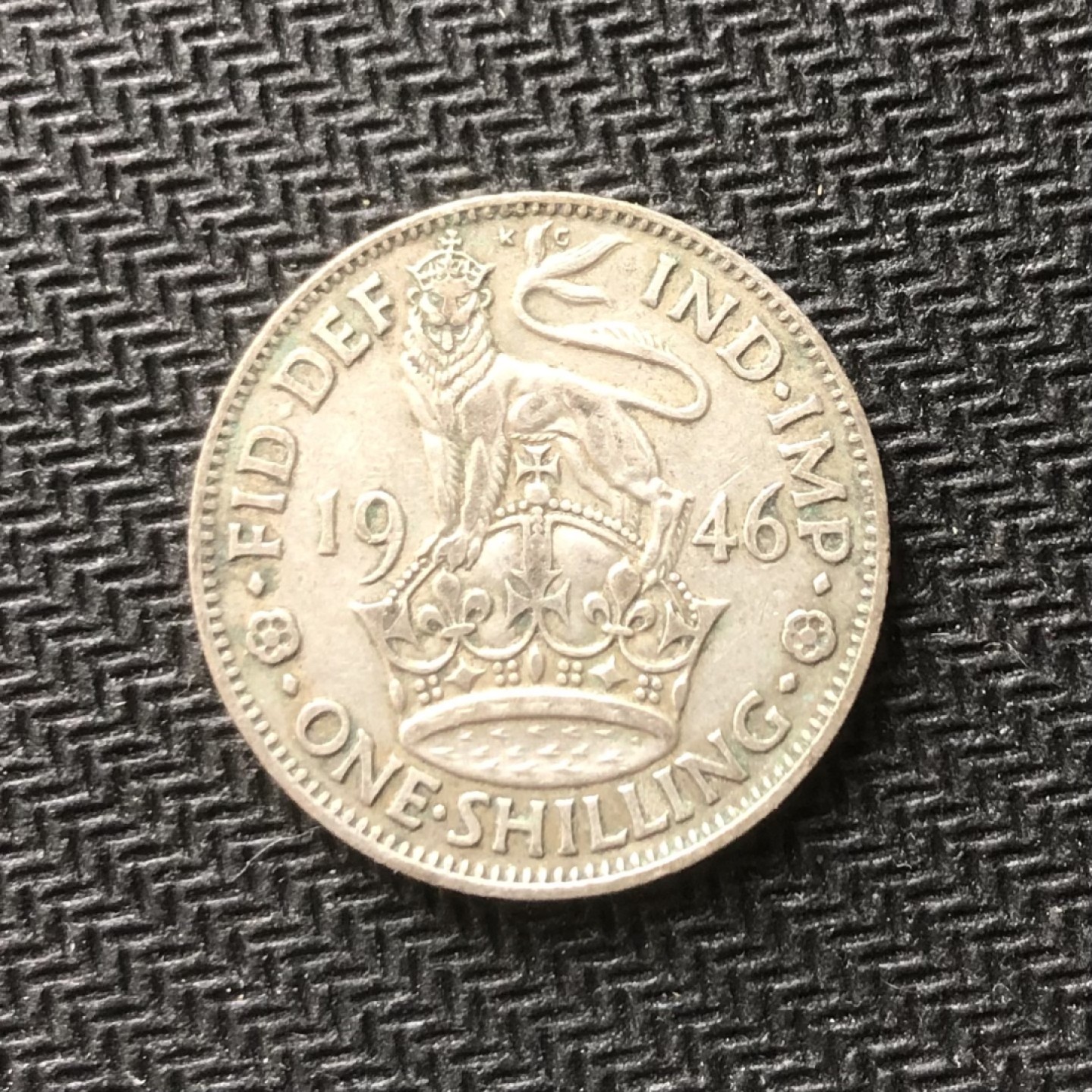 【保诚微拍】【全场包邮】第22期 $ 银币专场 $ Silver Coins  澳大利亚 乔治六世 1946年 立狮 1先令  银币 （ 5.6克 0.5银）好品！！