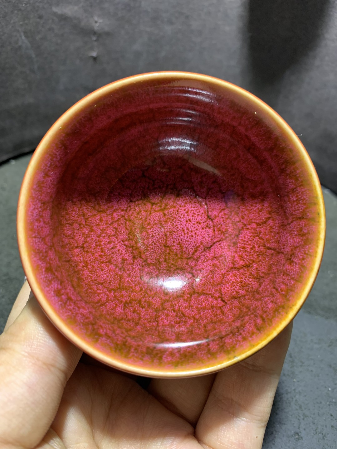 精美窑变复古拉丝茶盏一个，