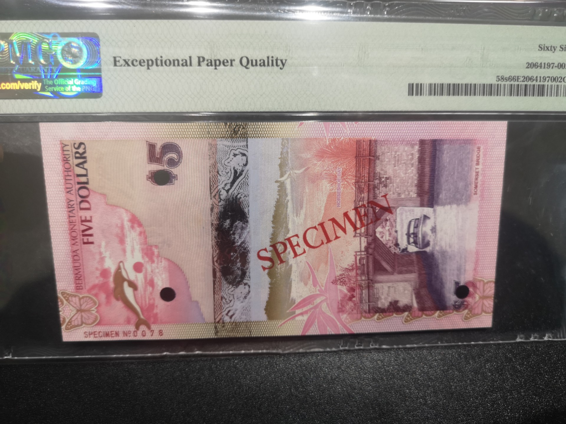 《外钞收藏家》第一百七十二期拍卖 2009年百慕大5刀 PMG66 样钞