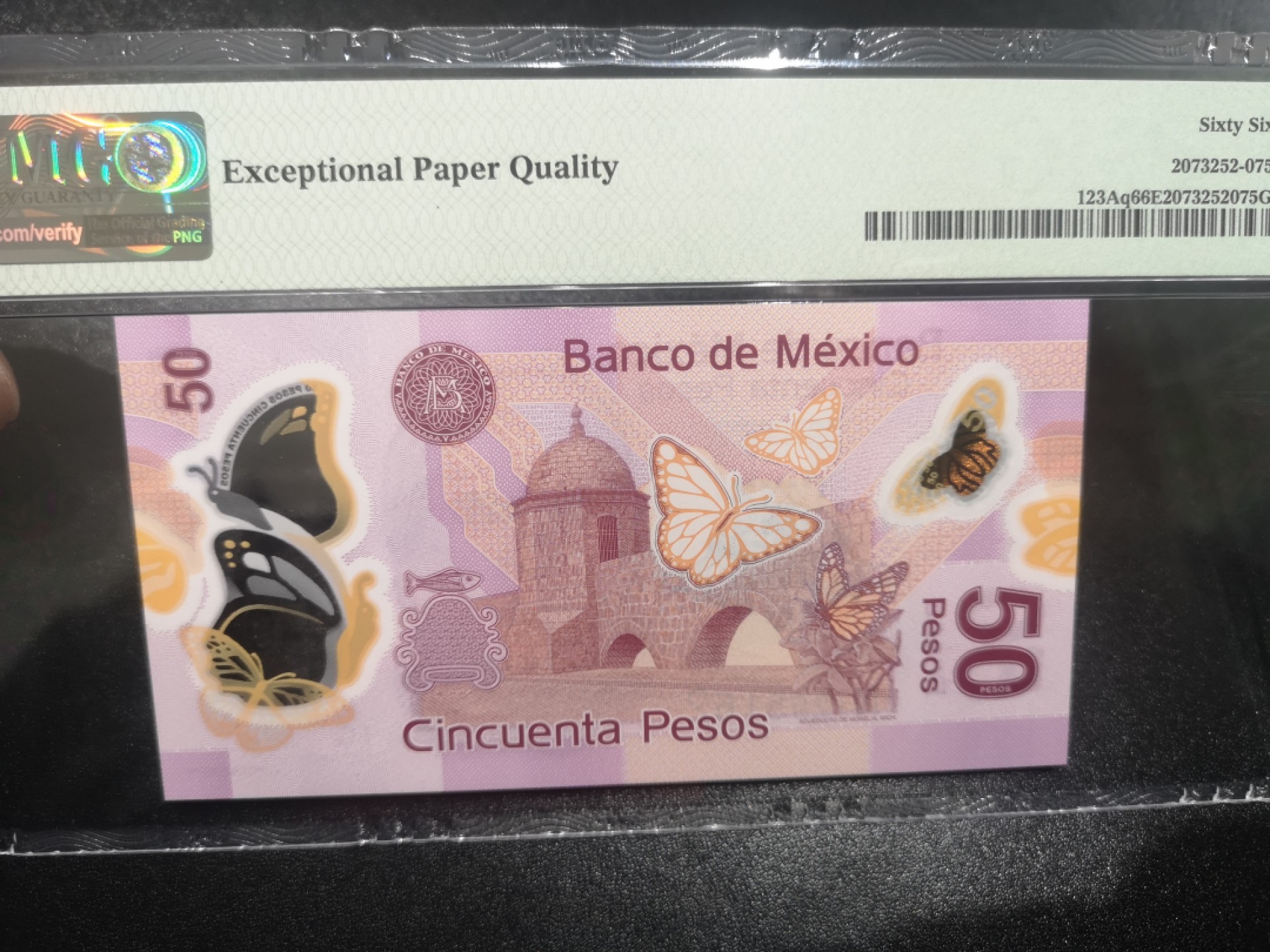 《外钞收藏家》第一百七十二期拍卖 2015年墨西哥50比索 PMG66 无47