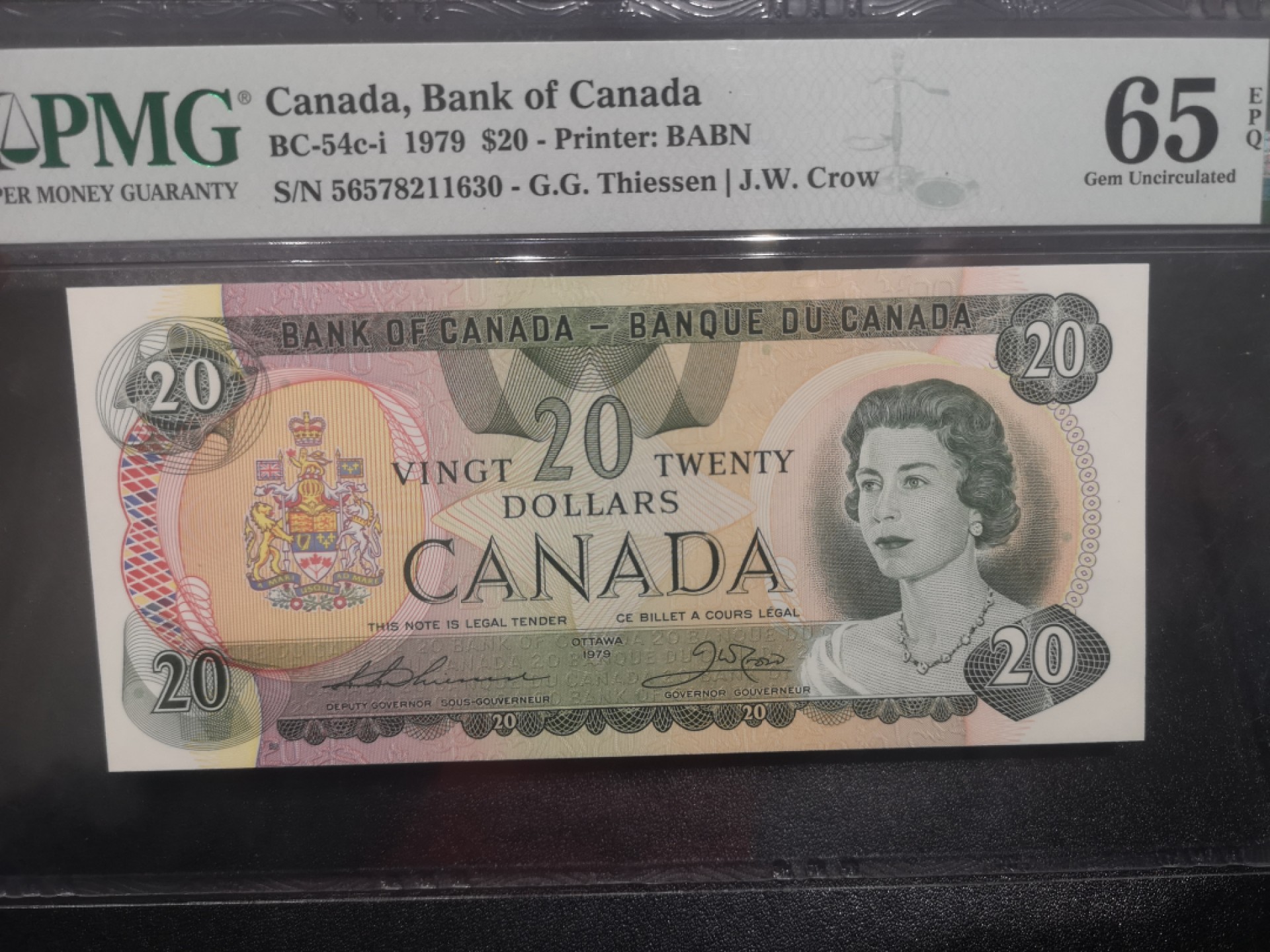 《外钞收藏家》第一百七十二期拍卖 1979年加拿大风景版20元 PMG65