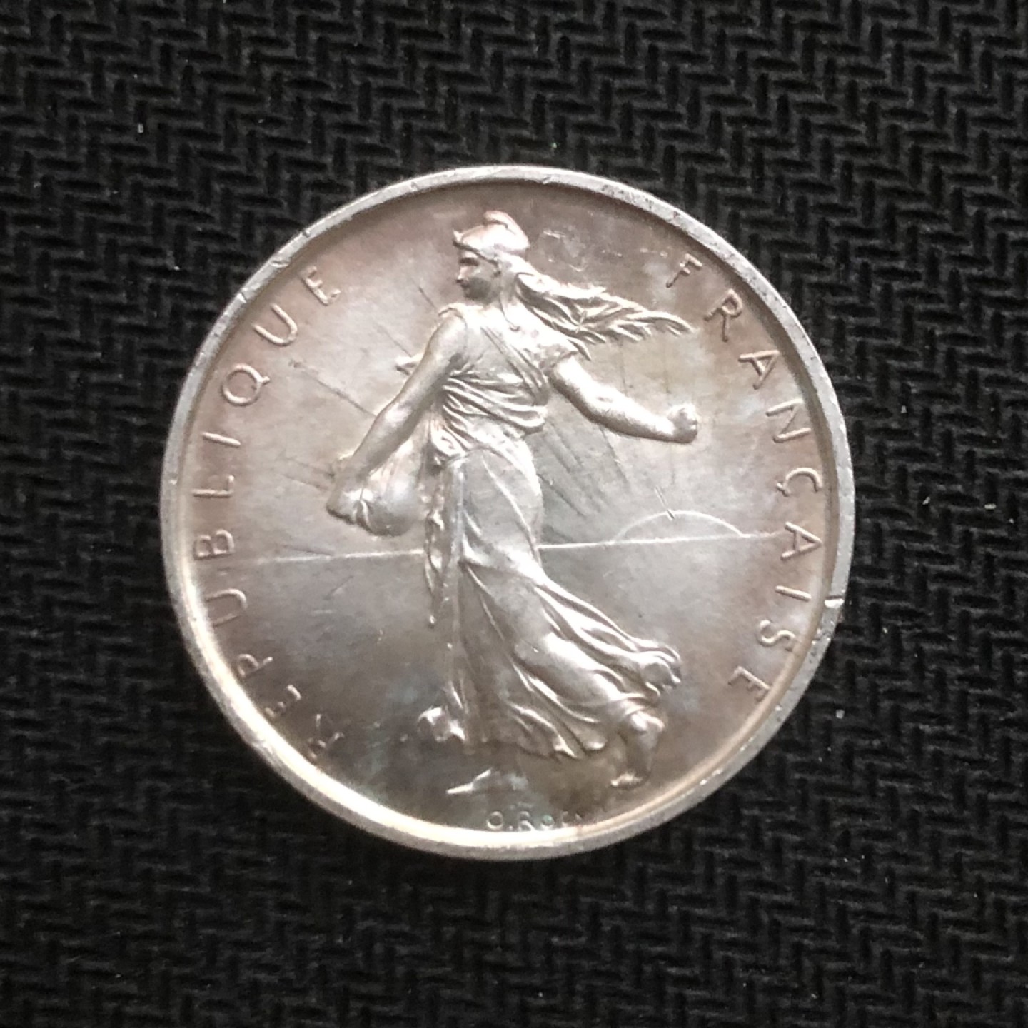 【保诚微拍】【全场包邮】第22期 $ 银币专场 $ Silver Coins  法国  1964年 播种女神 5法郎 硬币 银币（12克，0.835银，29mm）UNC！！淡淡自然黑色包浆！！！