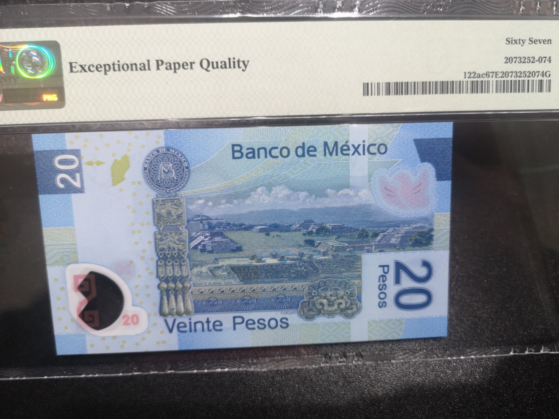 《外钞收藏家》第一百七十二期拍卖 2016年墨西哥20比索 PMG67