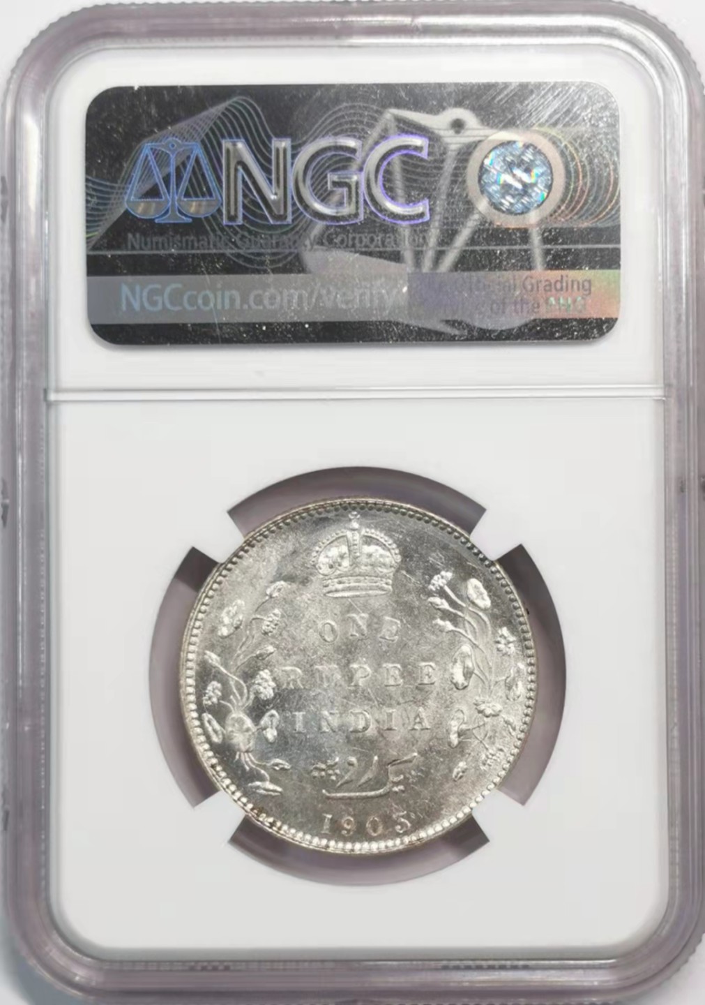 凡希社世界钱币微拍第一百九十三期 1903B英属印度爱七卢比NGC-MS63