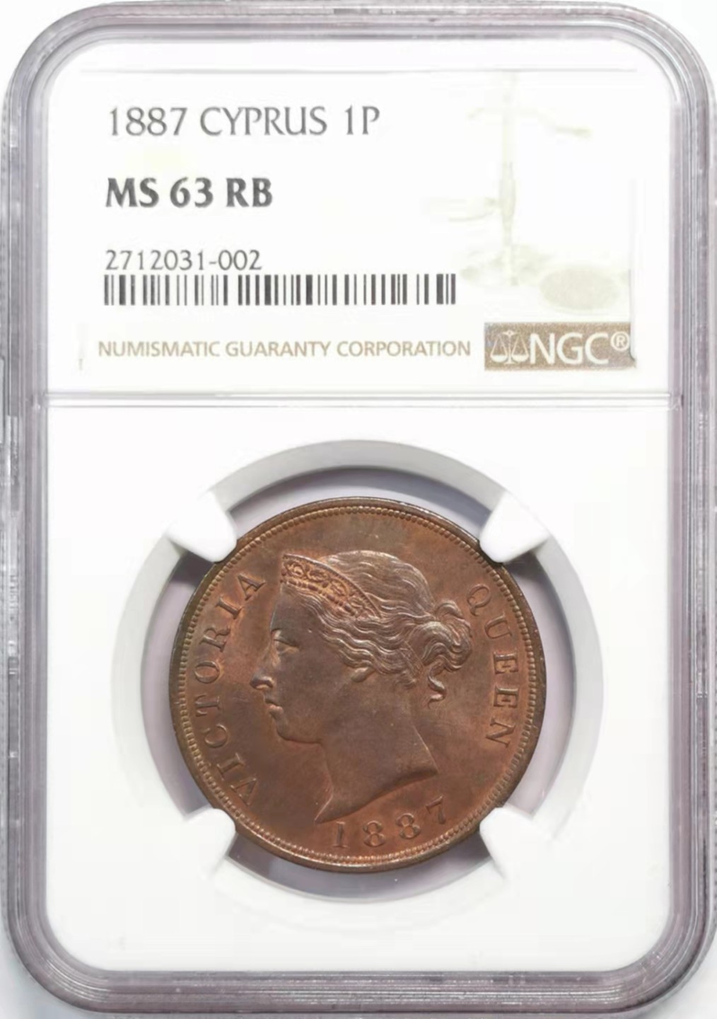 凡希社世界钱币微拍第一百九十三期 荐！1887英属塞浦路斯1P大铜NGC-MS63铜色优美！