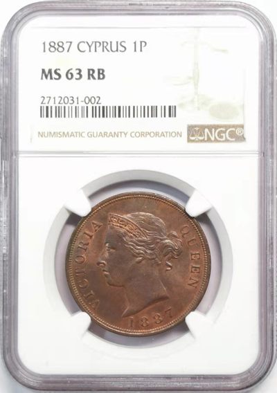凡希社世界钱币微拍第一百九十三期 - 荐！1887英属塞浦路斯1P大铜NGC-MS63铜色优美！
