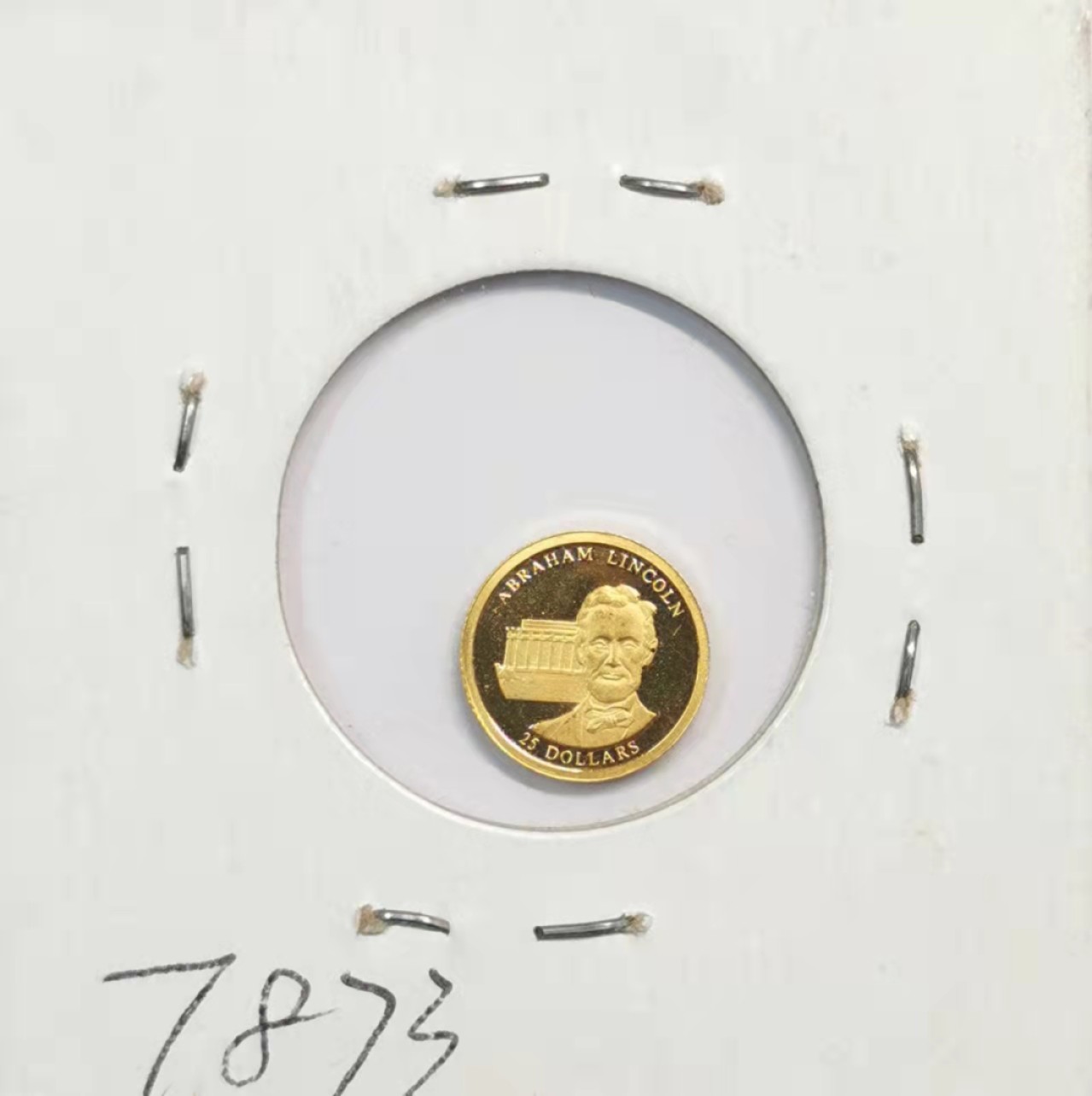 凡希社世界钱币微拍第一百九十三期 2002利比里亚林肯25元纪念金币PROOF世界最小金币