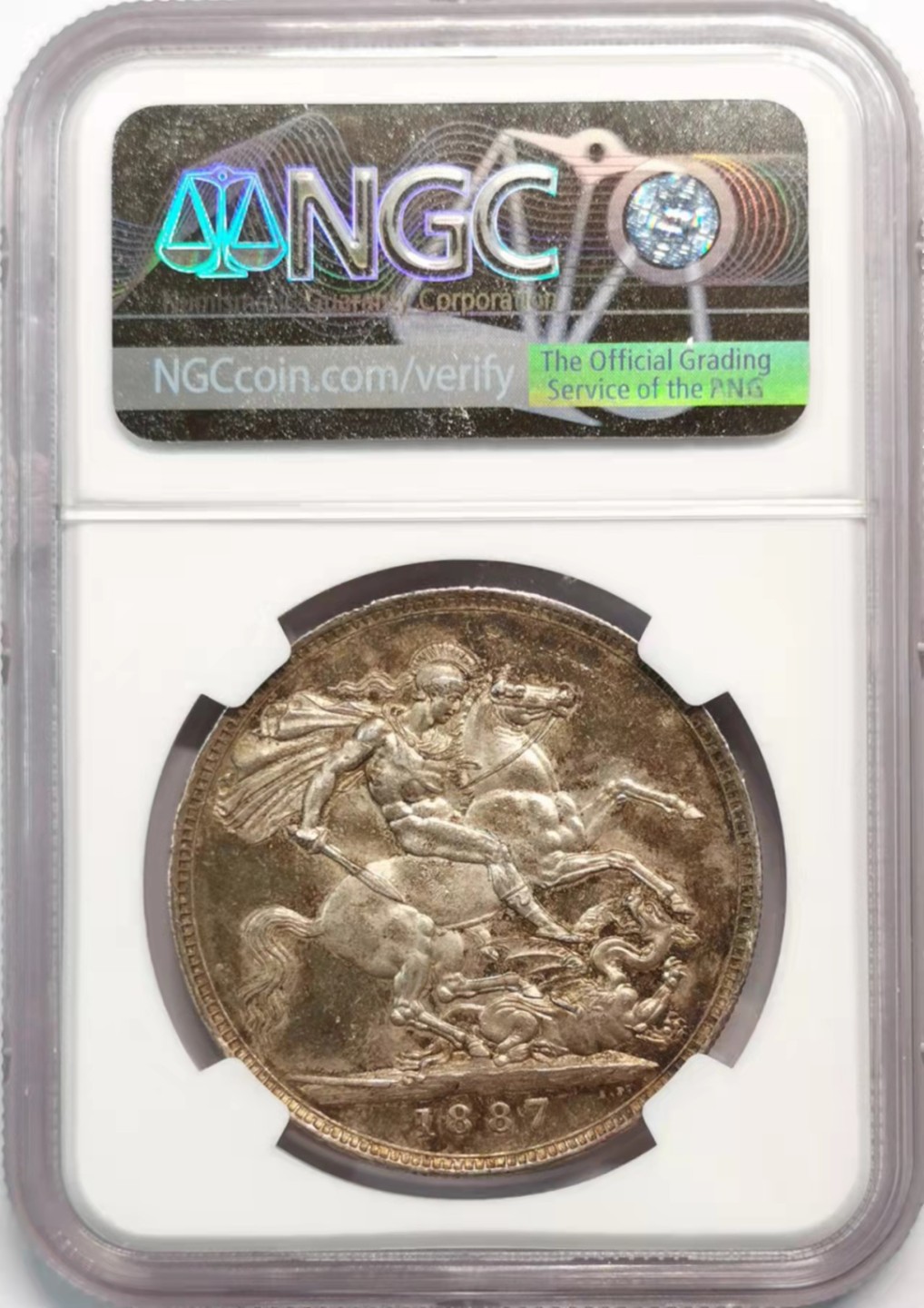 凡希社世界钱币微拍第一百九十三期 荐！1887英国老维高冠马剑NGC-MS62原味收藏级！