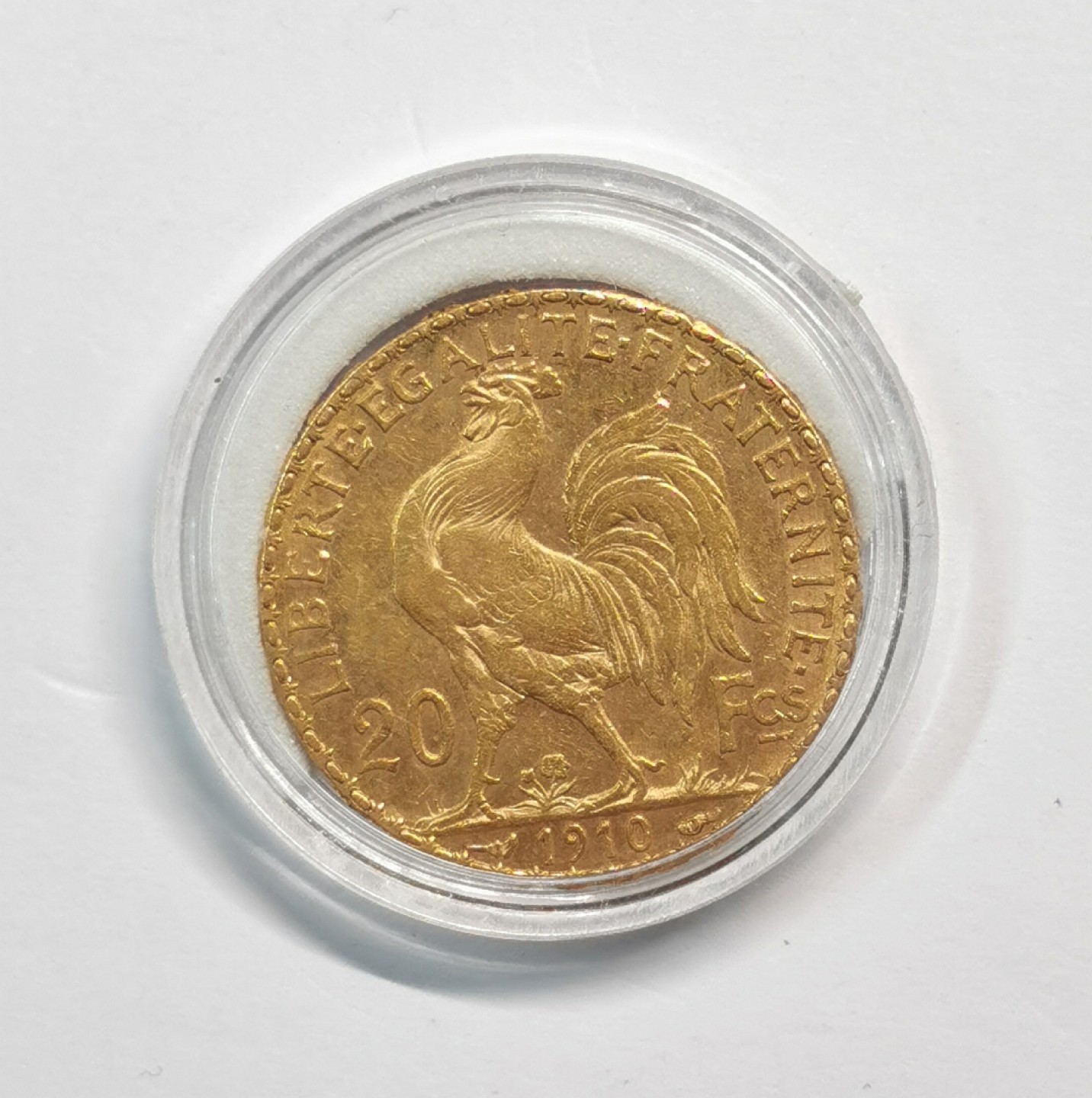 凡希社世界钱币微拍第一百九十三期 1910法国公鸡20法郎金币AU