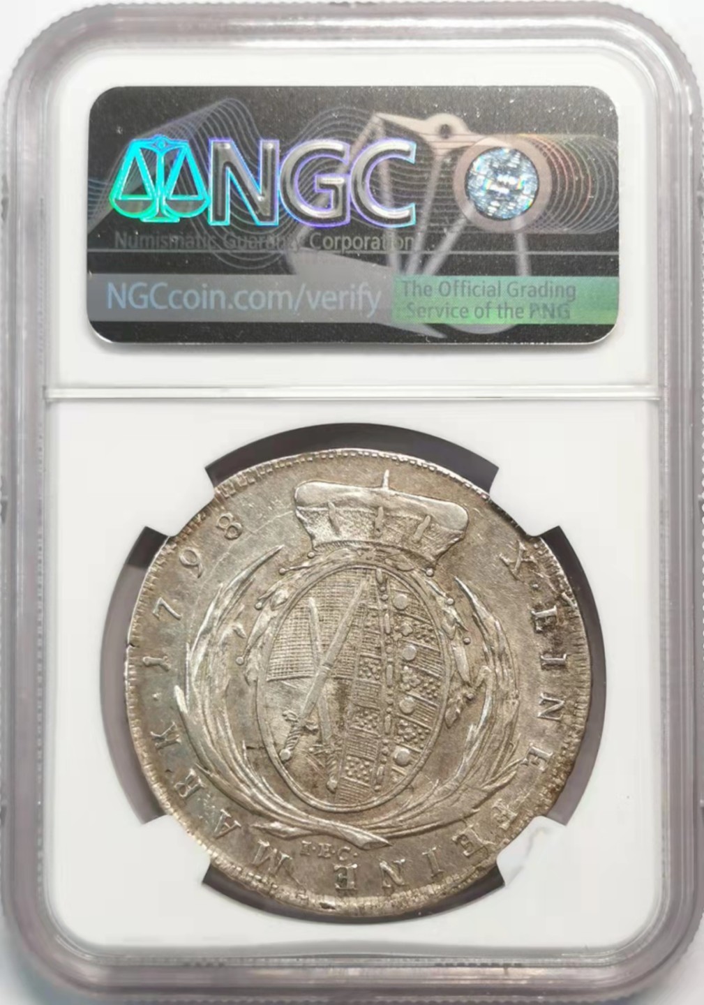 凡希社世界钱币微拍第一百九十三期 1798萨克森奥古斯特泰勒大银NGC-AU53