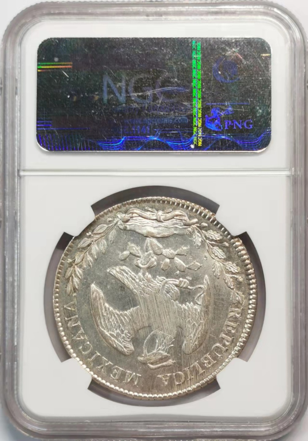 凡希社世界钱币微拍第一百九十三期 1875OA墨西哥花边鹰洋NGC-AU58