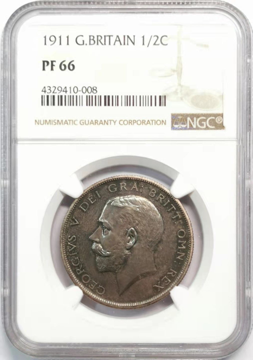 凡希社世界钱币微拍第一百九十三期 1911英国乔五半克朗精铸NGC-PF66高分！