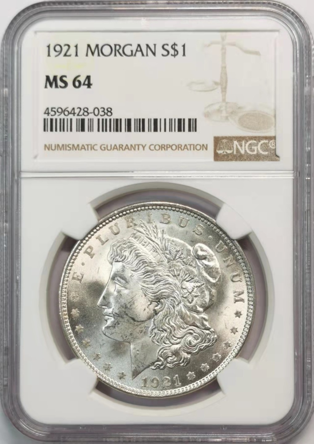 凡希社世界钱币微拍第一百九十三期 1921美国摩根壹元NGC-MS64