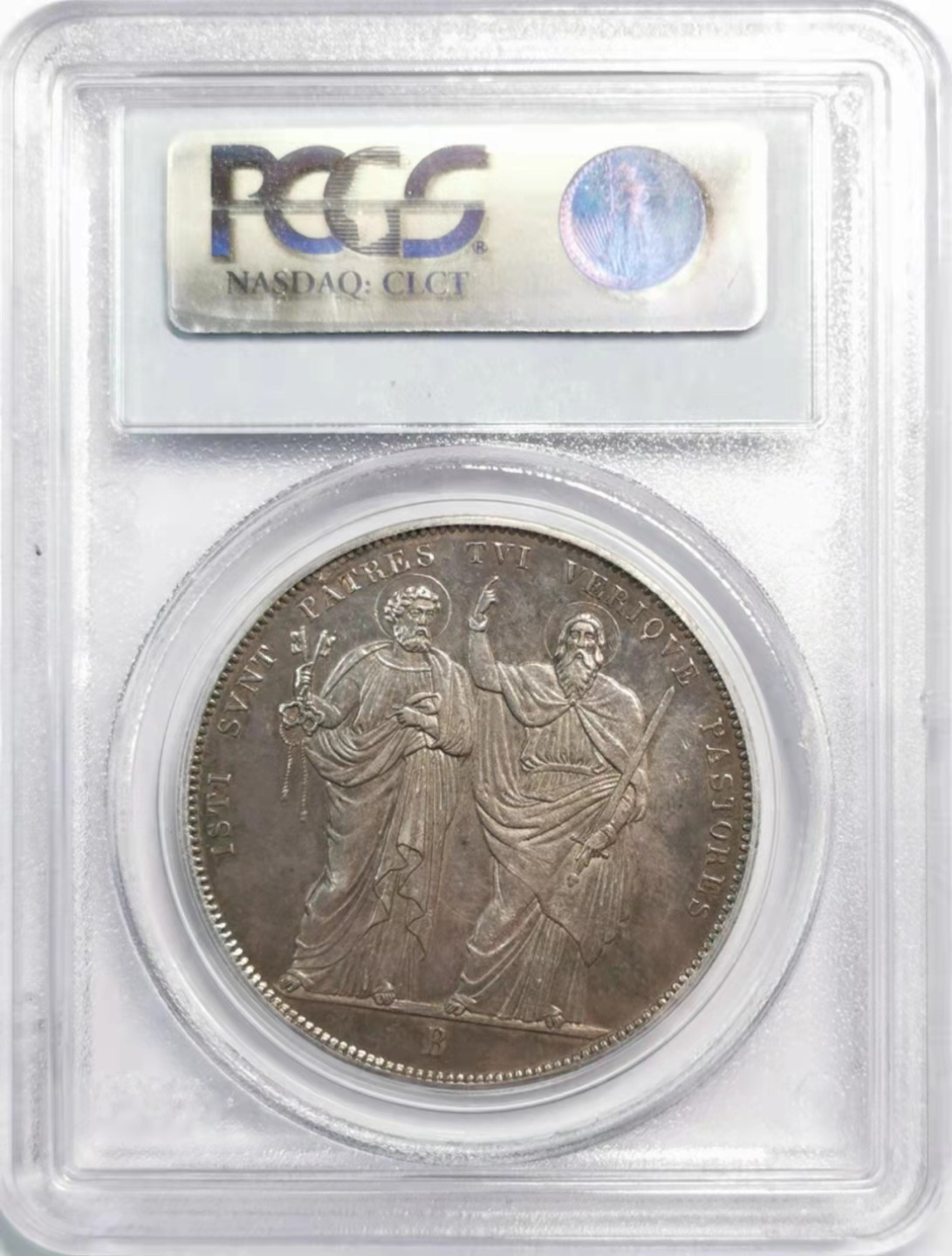 凡希社世界钱币微拍第一百九十三期 荐！1830B梵蒂冈教宗庇护八世SCUDO大银PCGS-AU58黑彩！