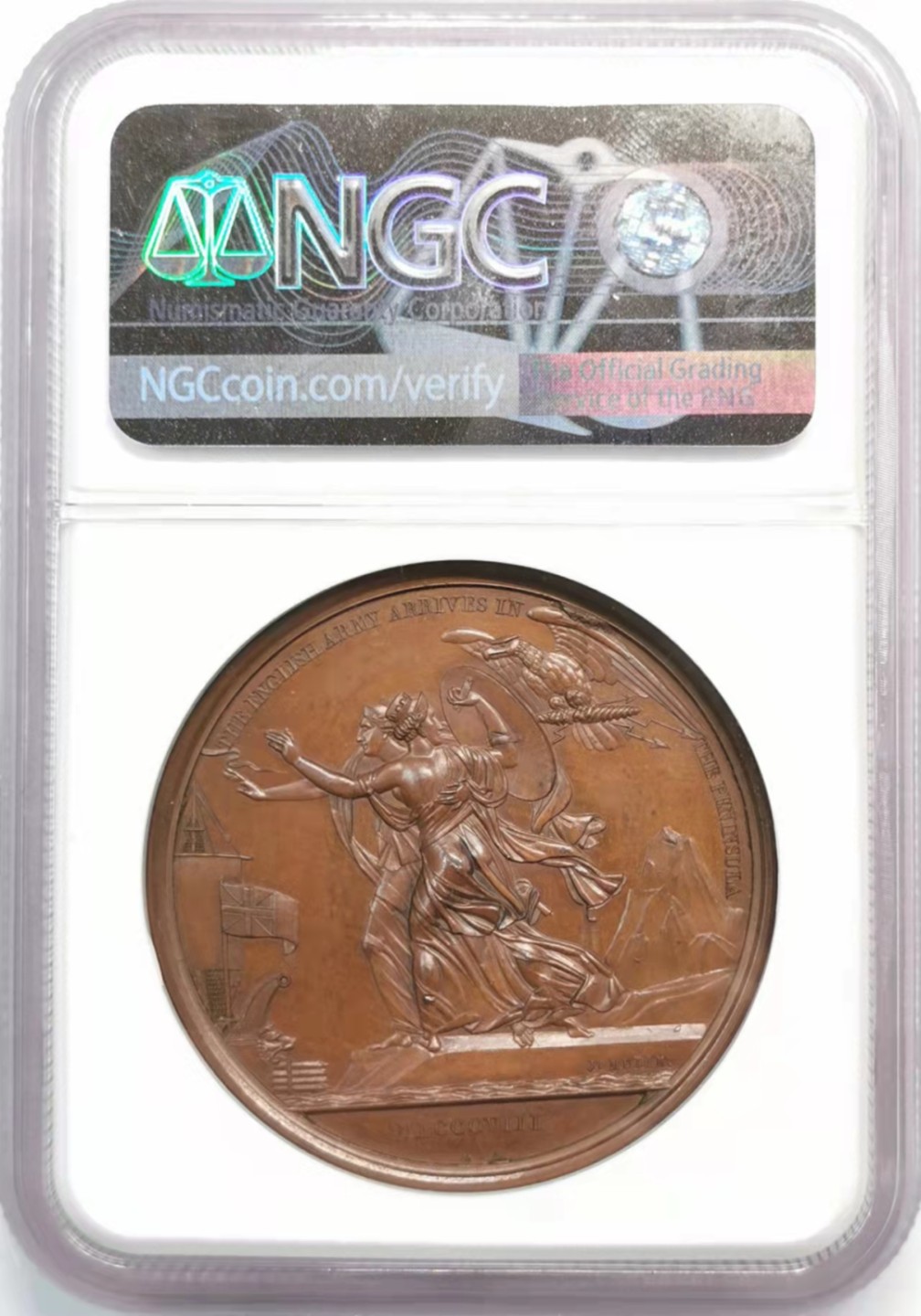 凡希社世界钱币微拍第一百九十三期 荐！1820英国半岛战争威灵顿公爵纪念铜章NGC-MS64