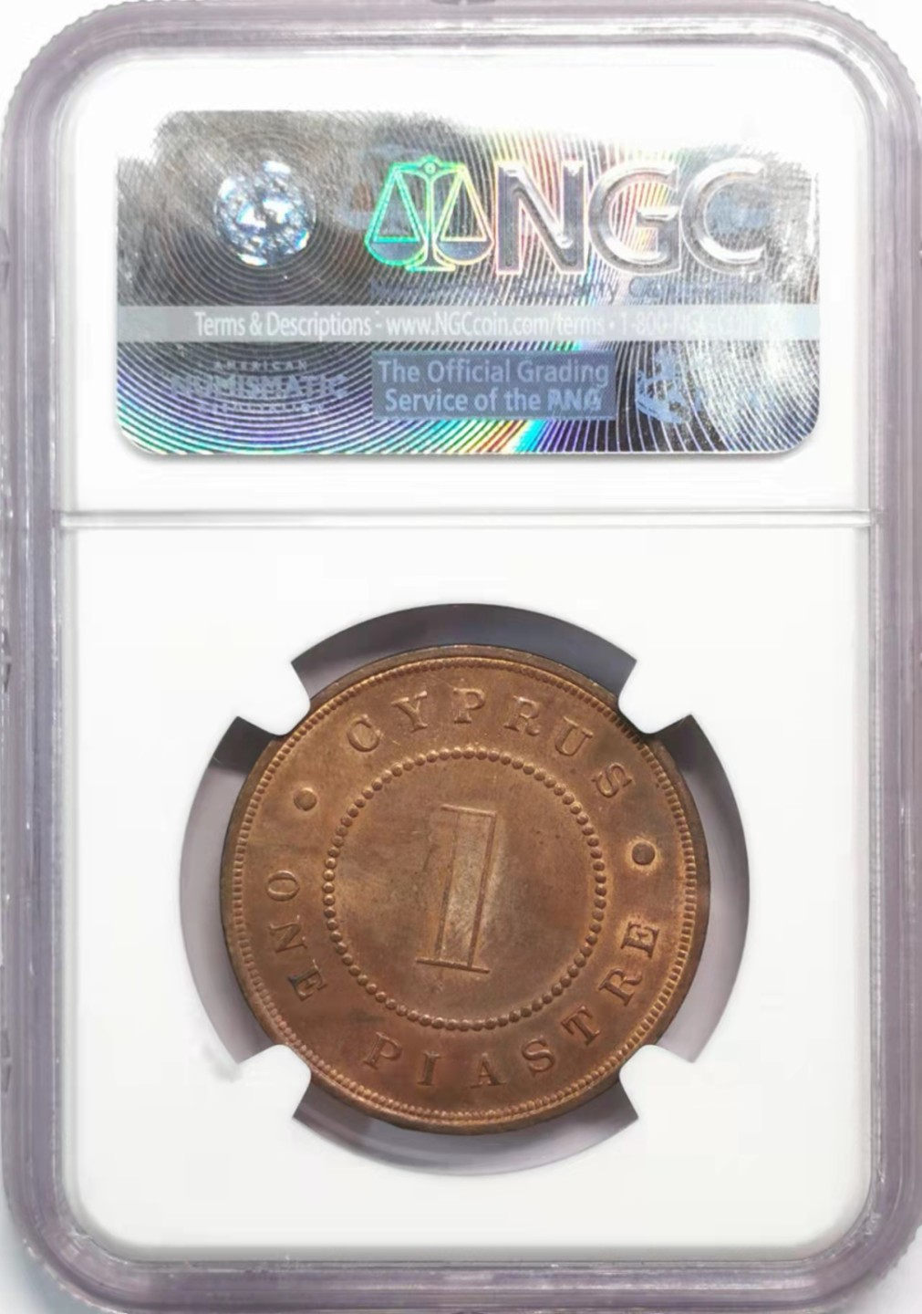 凡希社世界钱币微拍第一百九十三期 荐！1887英属塞浦路斯1P大铜NGC-MS63铜色优美！