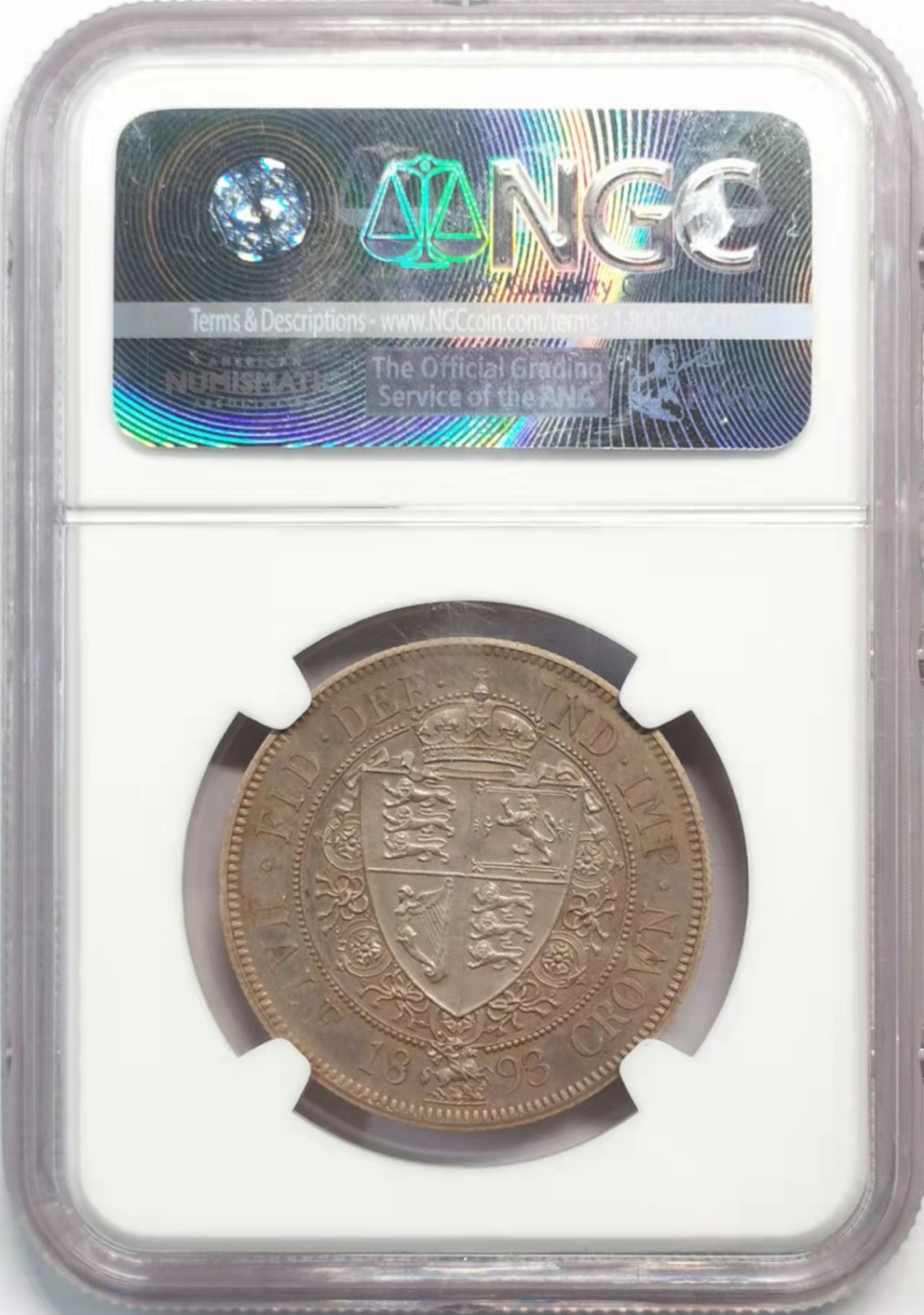 凡希社世界钱币微拍第一百九十三期 1893英国老维批纱半克朗精铸NGC-PF63灰彩！