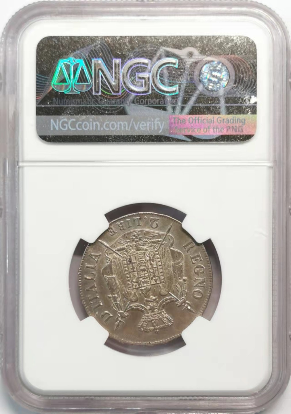 凡希社世界钱币微拍第一百九十三期 荐！1808M意大利王国2里拉NGC-AU58亚军稀少版别！