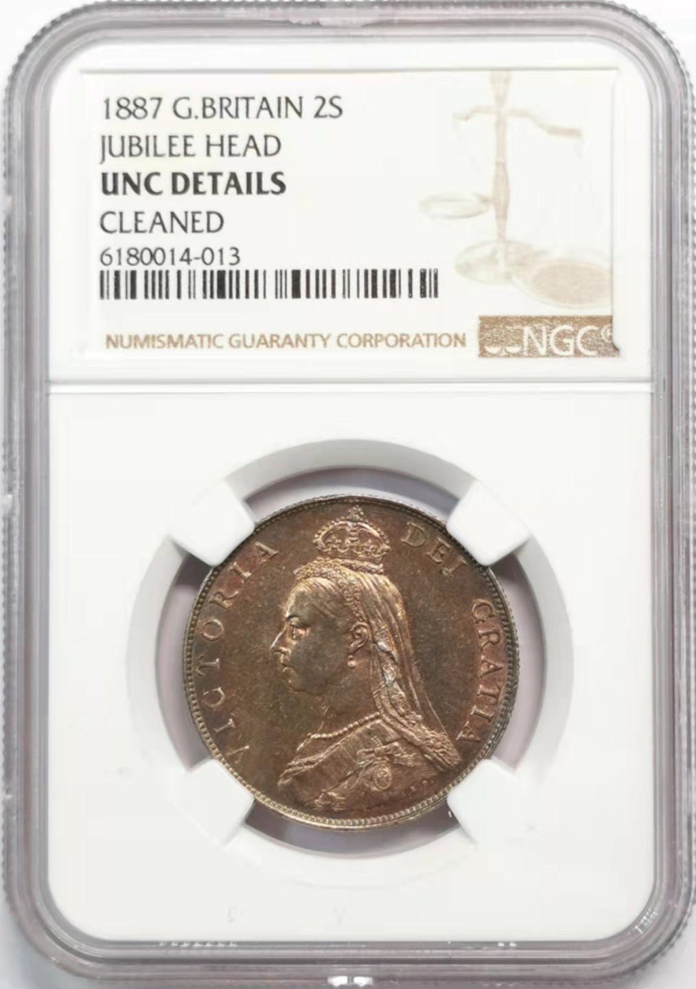 凡希社世界钱币微拍第一百九十三期 1887英国老维高冠2先令NGC-UNCD