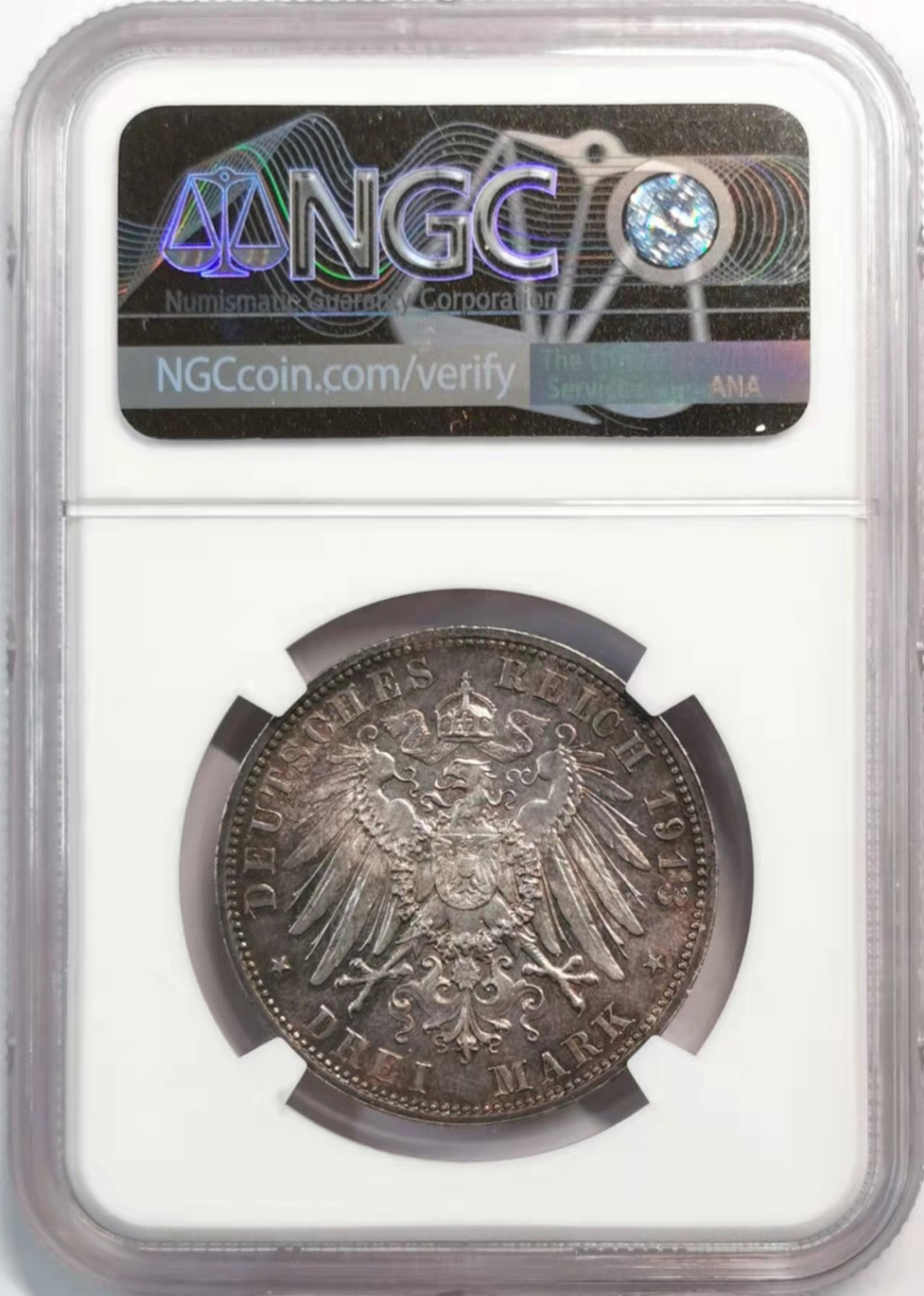 凡希社世界钱币微拍第一百九十三期 1913莱比锡纪念碑3马克NGC-MS63