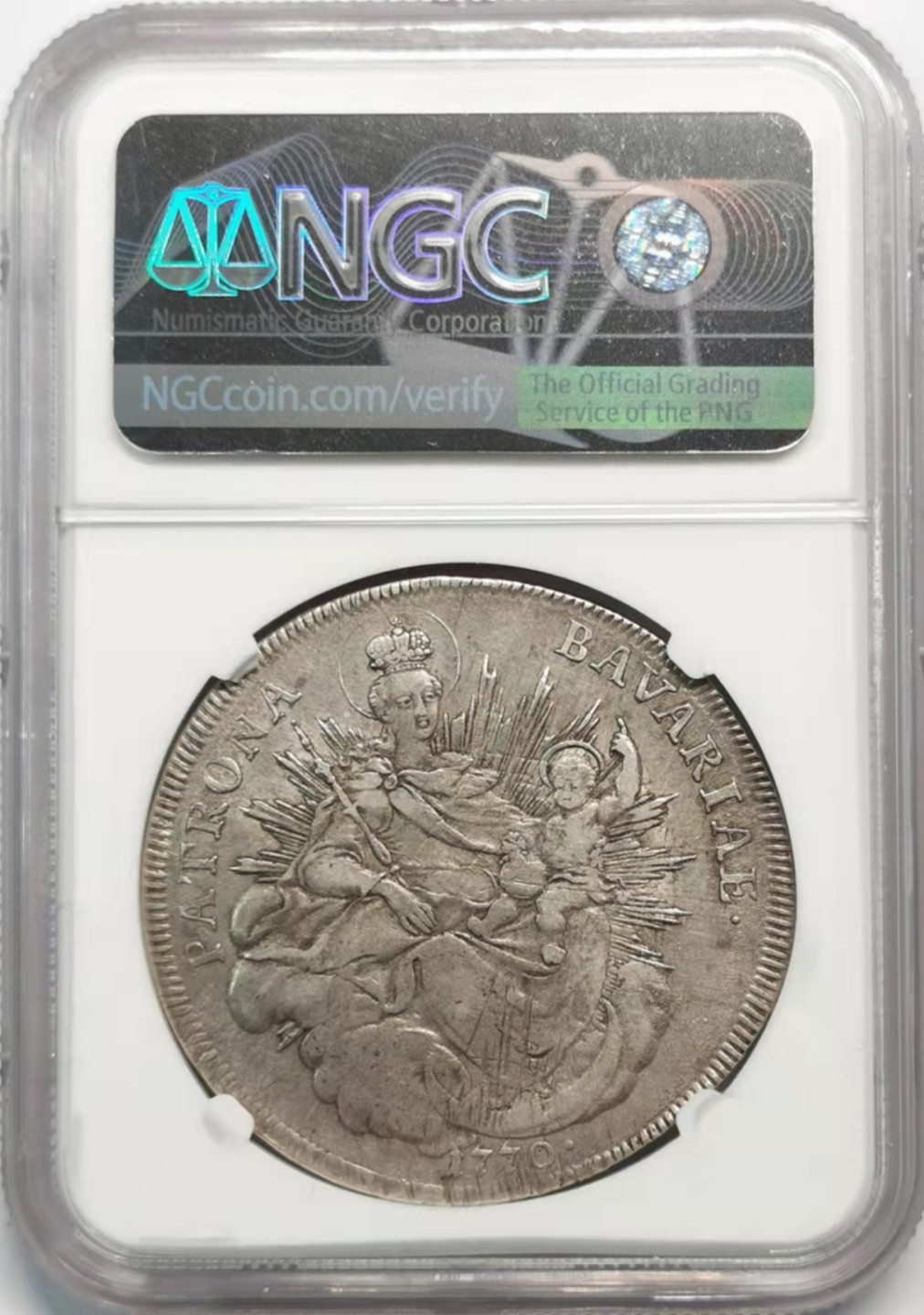 凡希社世界钱币微拍第一百九十三期 1770巴伐利亚圣母子泰勒大银NGC-XF45