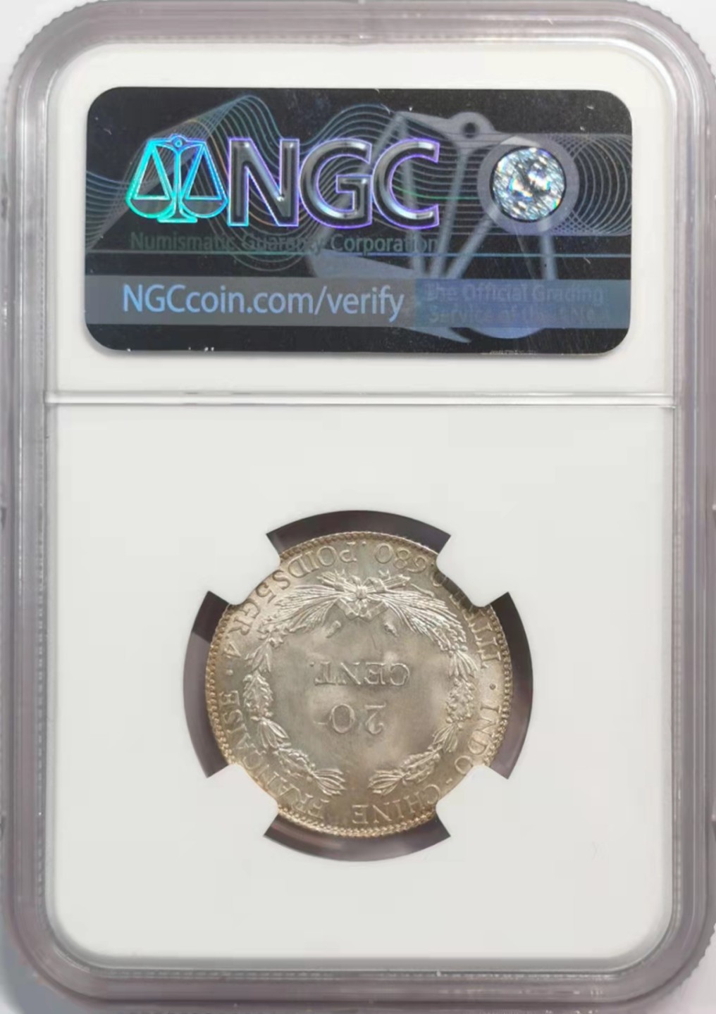 凡希社世界钱币微拍第一百九十三期 1937法属印度支那20分NGC-MS65高分收藏级！