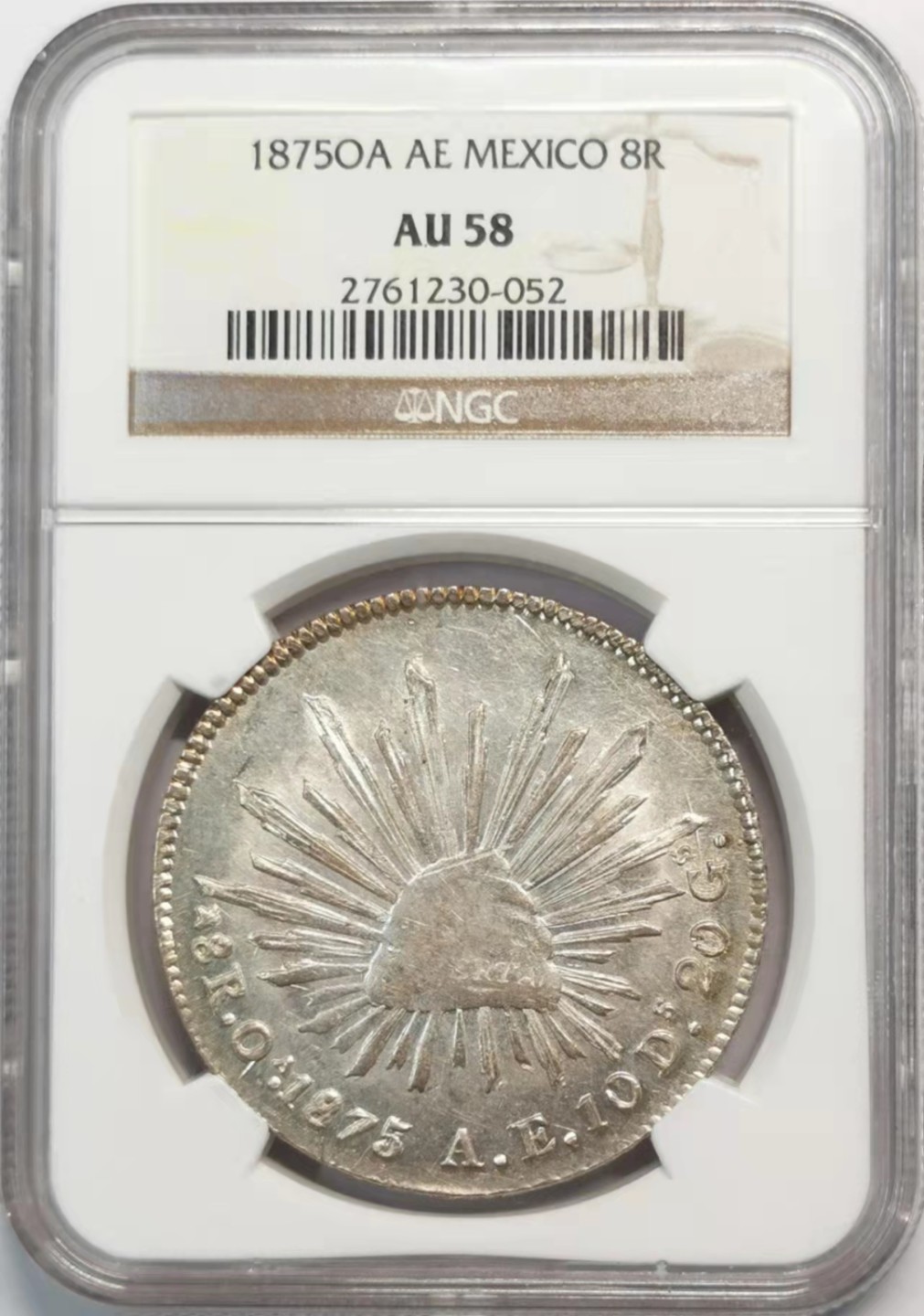 凡希社世界钱币微拍第一百九十三期 1875OA墨西哥花边鹰洋NGC-AU58