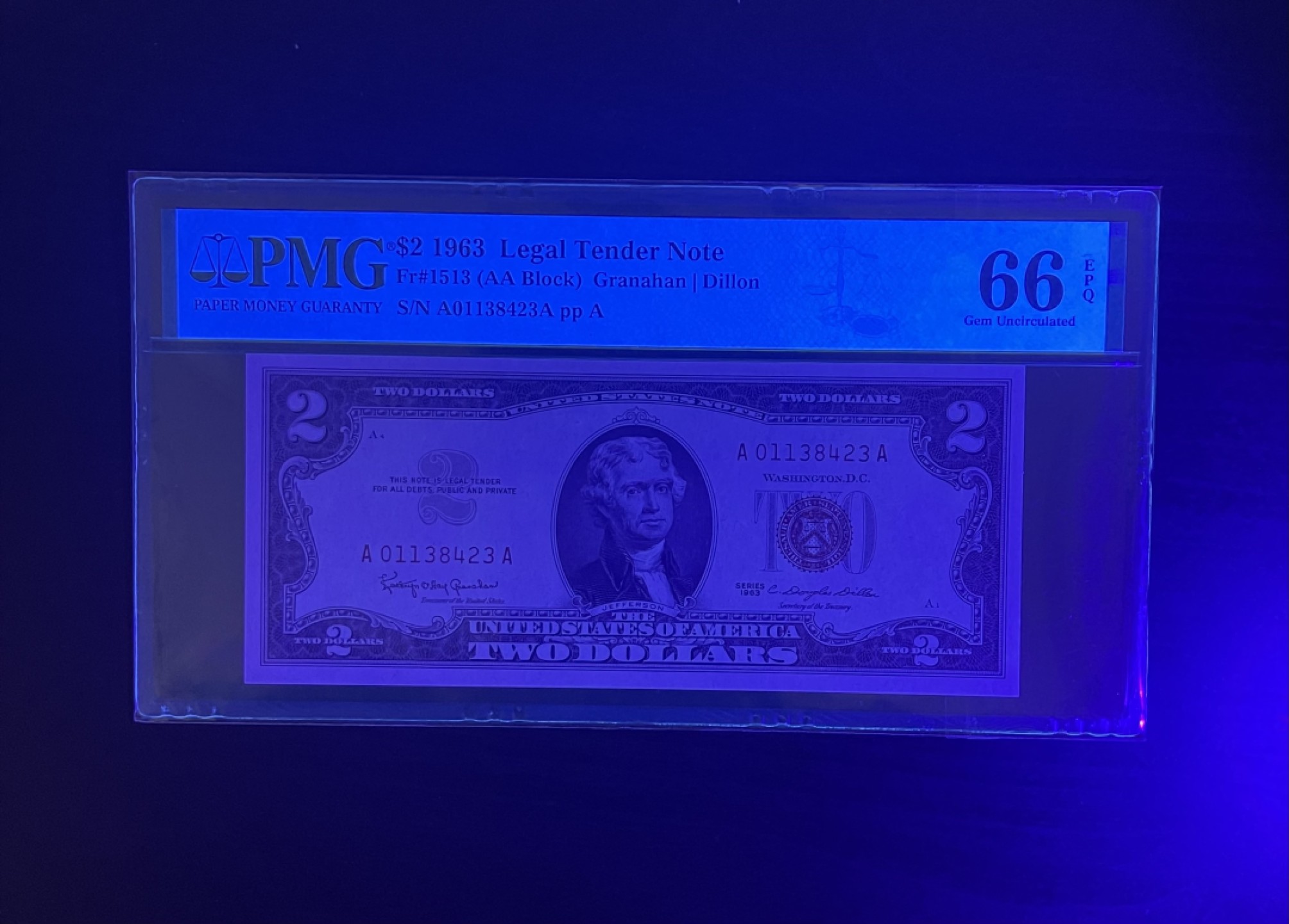 【丑猫0612】今晚7点整。【自动快拍】 1963年红库1美元(AAA冠)