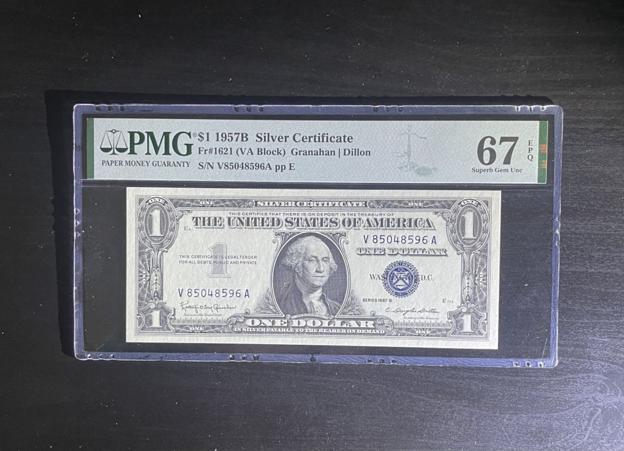 【丑猫0612】今晚7点整。【自动快拍】 1957年蓝库1美元(高分)