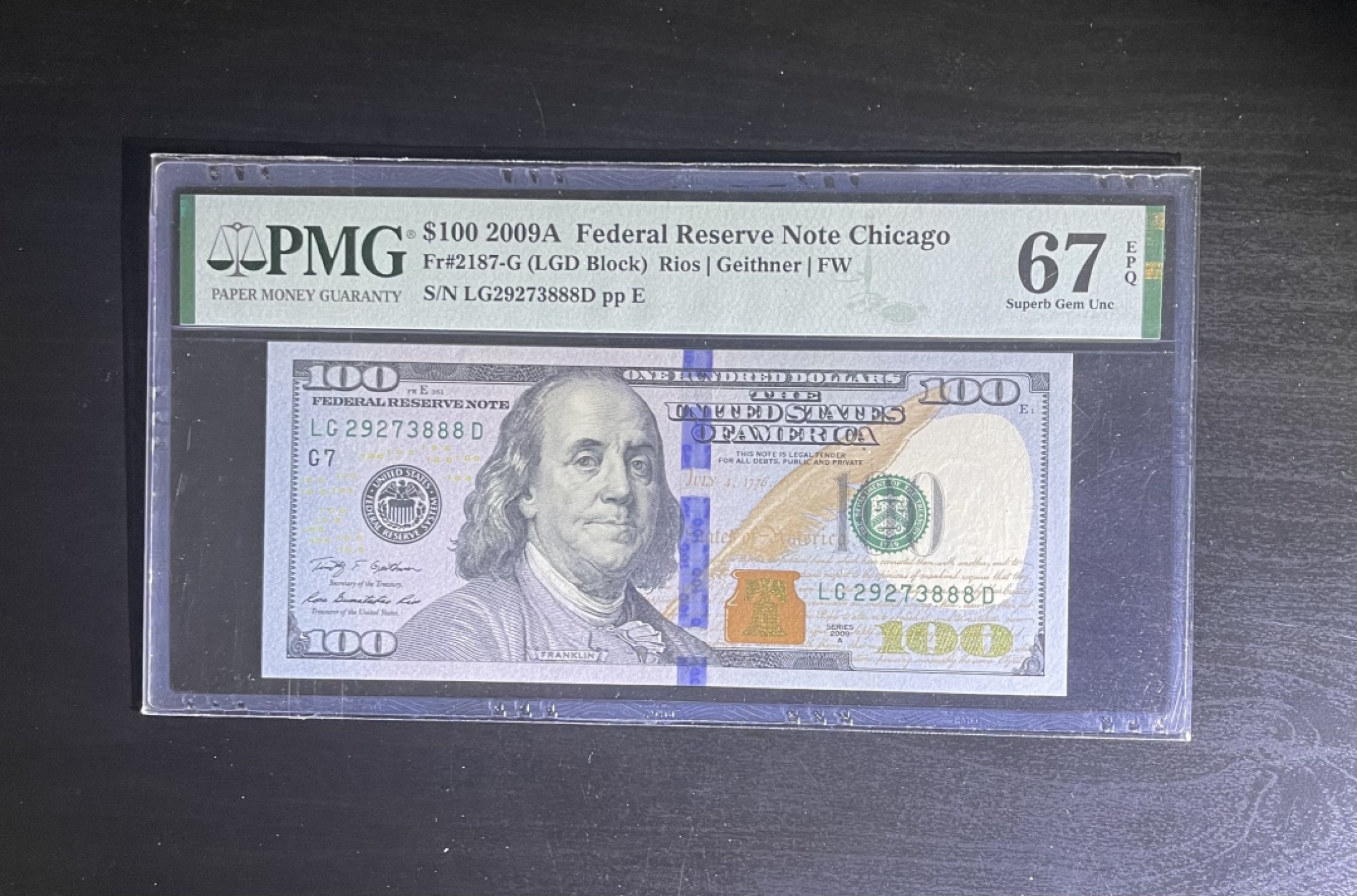 【丑猫0612】今晚7点整。【自动快拍】 09年美国100美元(豹子888)