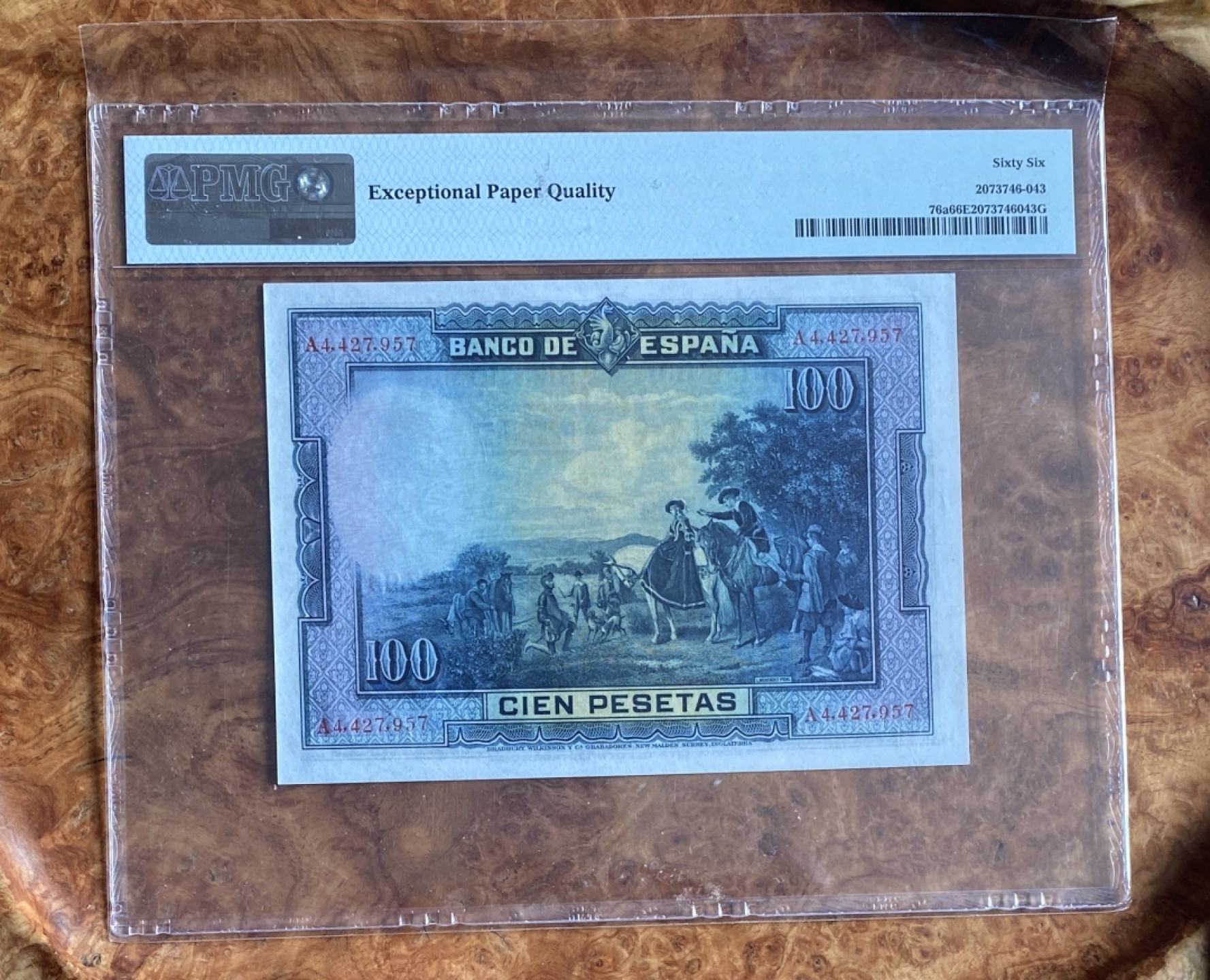 Chase Auction（得物拍卖）第5期 - - 中外纸币、硬币联拍 1928年西班牙100比塞塔，PMG66分，塞万提斯，背面唐吉诃德！