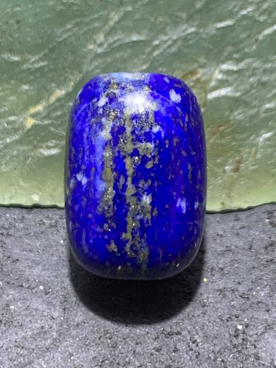 精美阿富汗老矿青金石桶珠一颗 - 精美阿富汗老矿青金石桶珠一颗