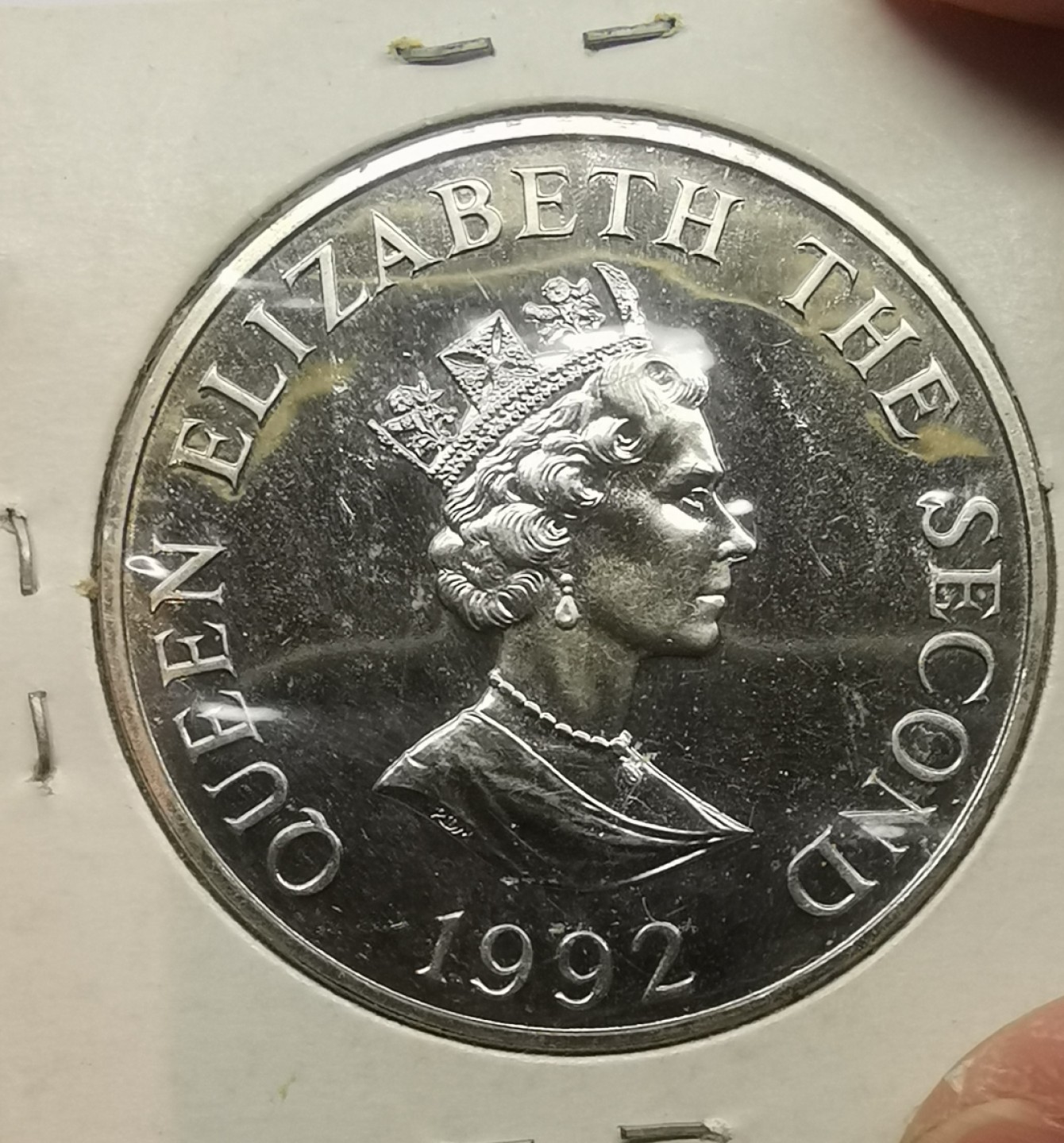 乐游外币-来自国外老藏家的散币 1992奥尔德尼2英镑克朗币女王在位40周年