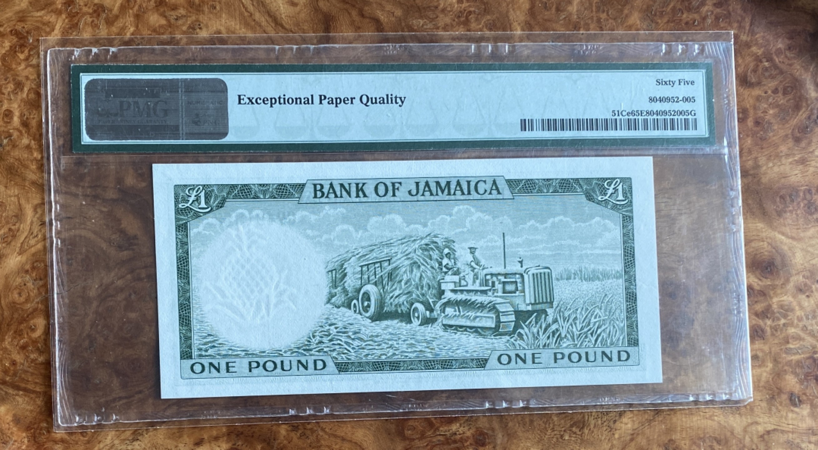 Chase Auction（得物拍卖）第5期 - - 中外纸币、硬币联拍 1960年牙买加1镑，PMG65分，大冠女王！