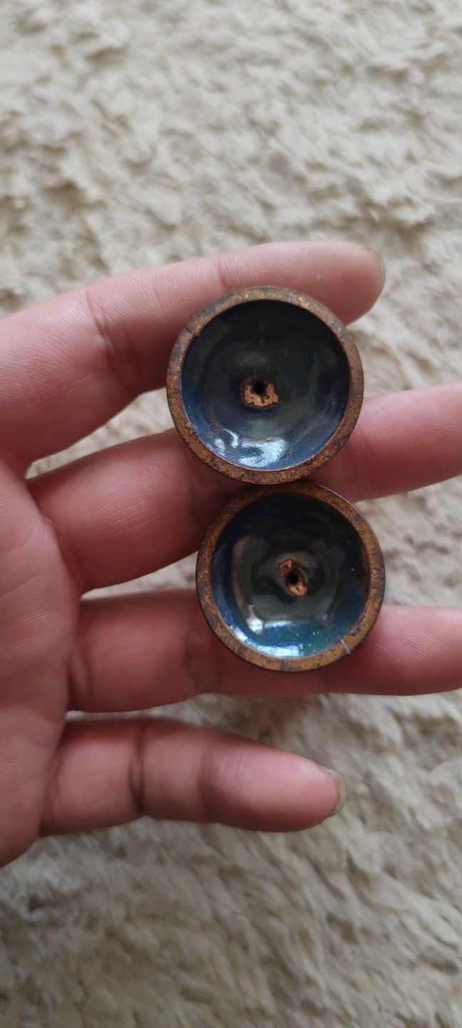 一米收藏，开心上拍(第四十期)裸币专场！ 创汇期珐琅彩，铜酒杯一对！出口创汇！包老包真！