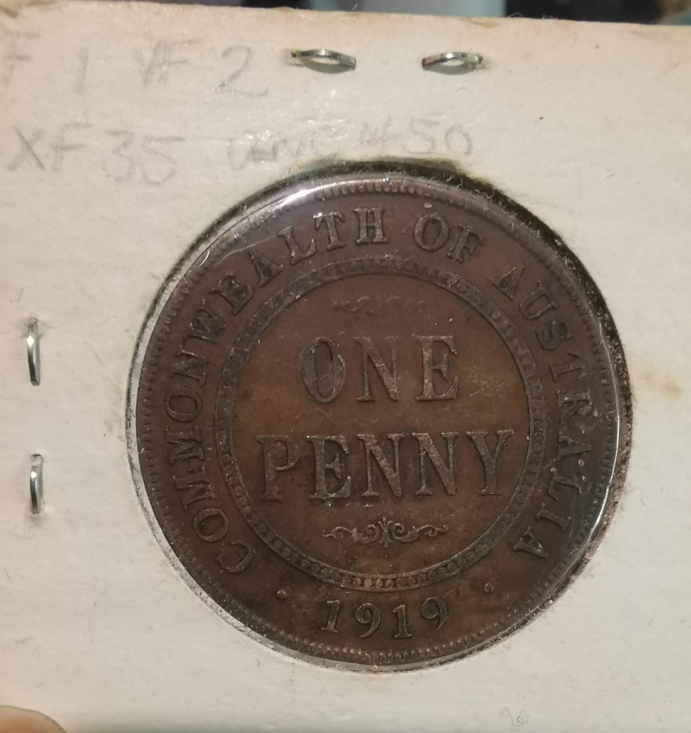 乐游外币-来自国外老藏家的散币 1919澳大利亚1便士