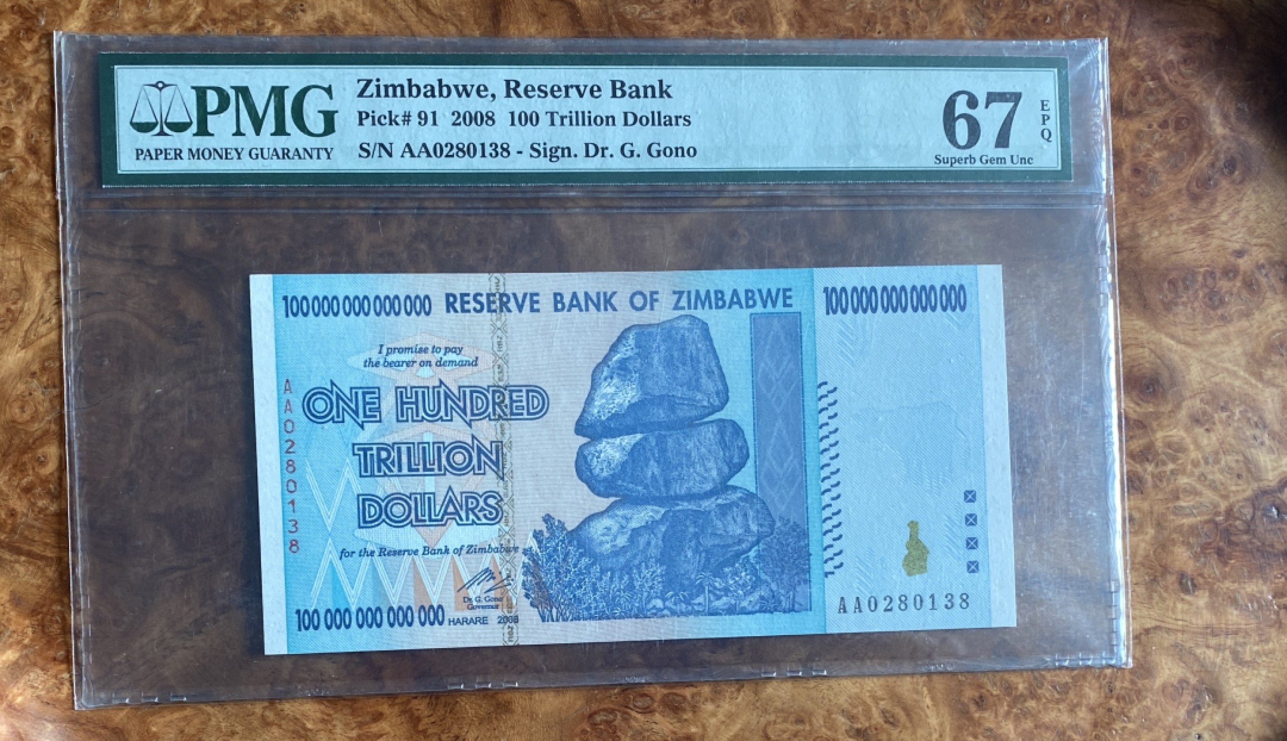 Chase Auction（得物拍卖）第5期 - - 中外纸币、硬币联拍 2008年津巴布韦100万亿，PMG67分，无47尾8！